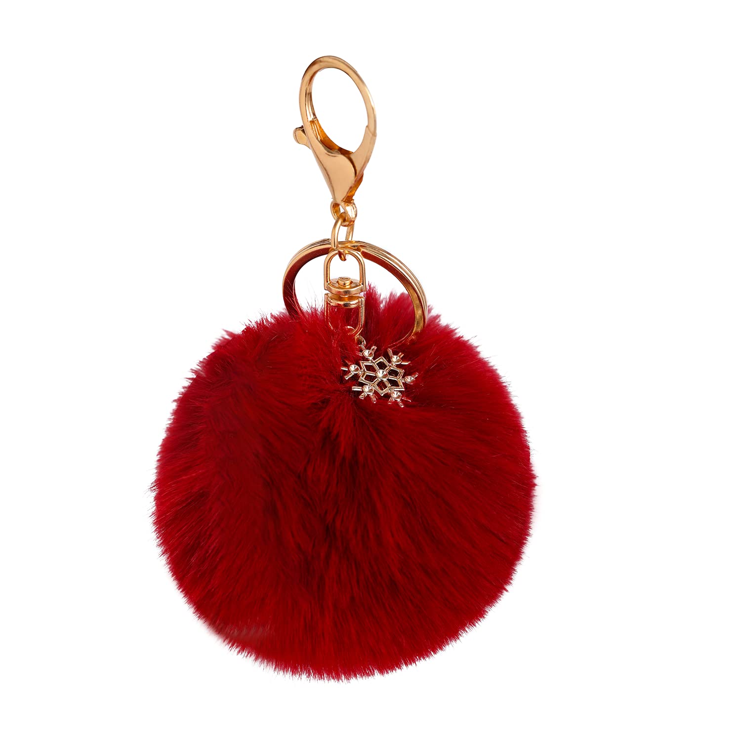 Fluffy Artificial Fur Pom Pom Keychain - Cute Car Keys & Bag Charm Accessory for Women, Girls (Pink, White, Black) - Perfect for Keyrings, Backpacks, Gifts & Everyday Carry