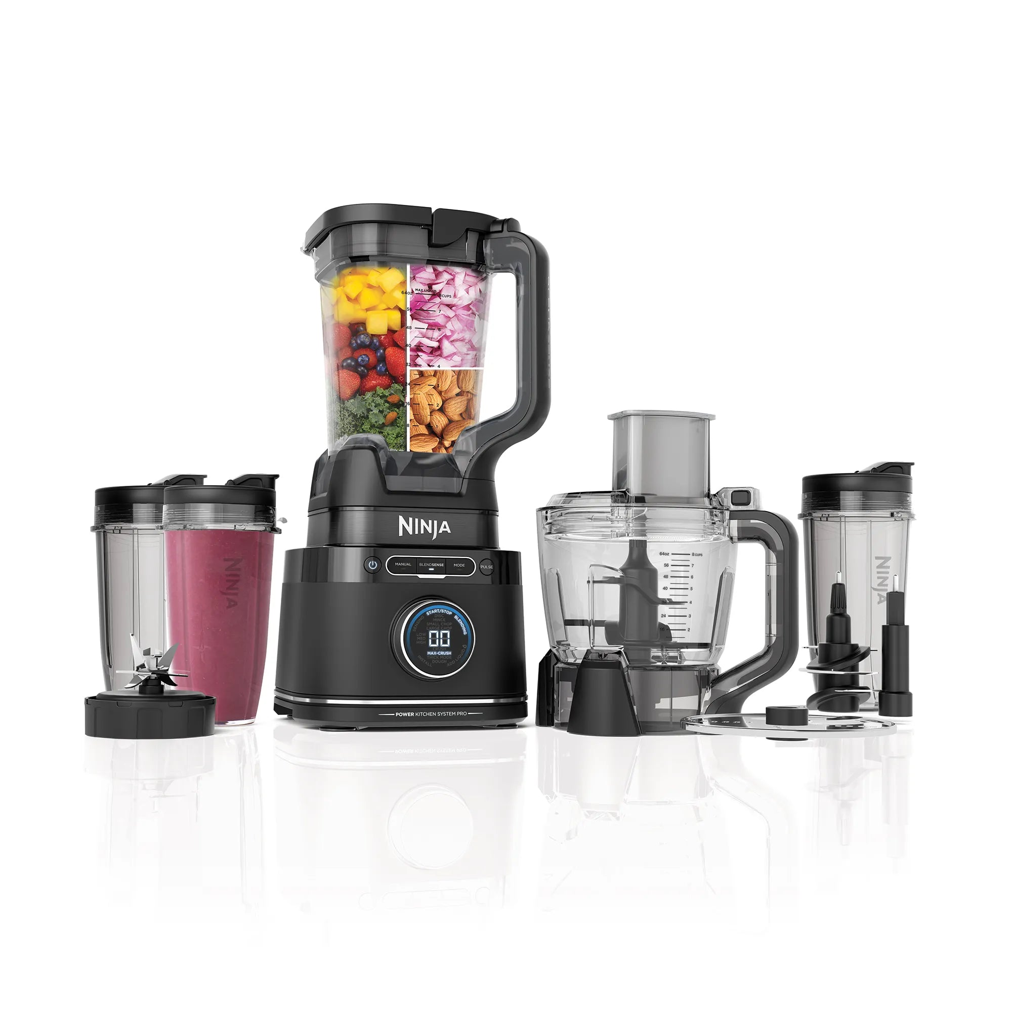 Ninja Detect Kitchen System Power Blender + Food Processor Pro - High-Speed Blending & Food Processing for Smoothies, Sauces, Dough & More - Perfect for Home Cooking & Meal Prep
