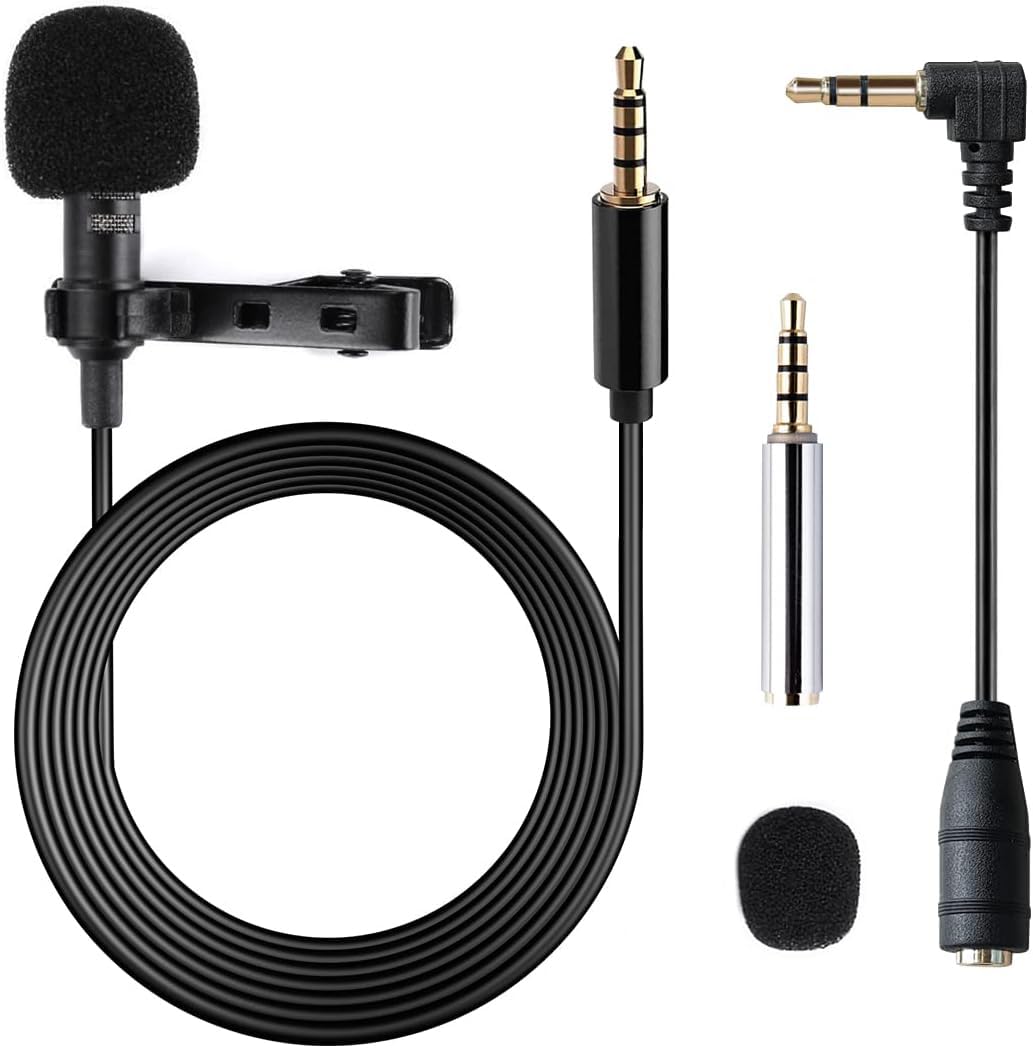 GYVAZLA Omnidirectional Lavalier Lapel Microphone - 6.5ft Condenser Mic with Audio Cable for Recording, Interviews, Video Conferencing, Podcasting, Voiceovers & Phone Calls - Perfect for YouTube, Zoom, TikTok & Live Streaming