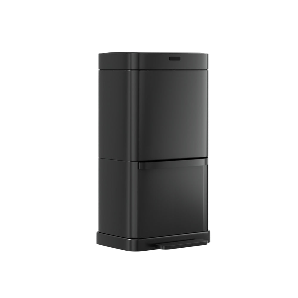 Devanti 70L Automatic Motion Sensor Trash Can with Pedal - Touchless Kitchen Garbage Bin for Home, Office, and Bathroom - Black