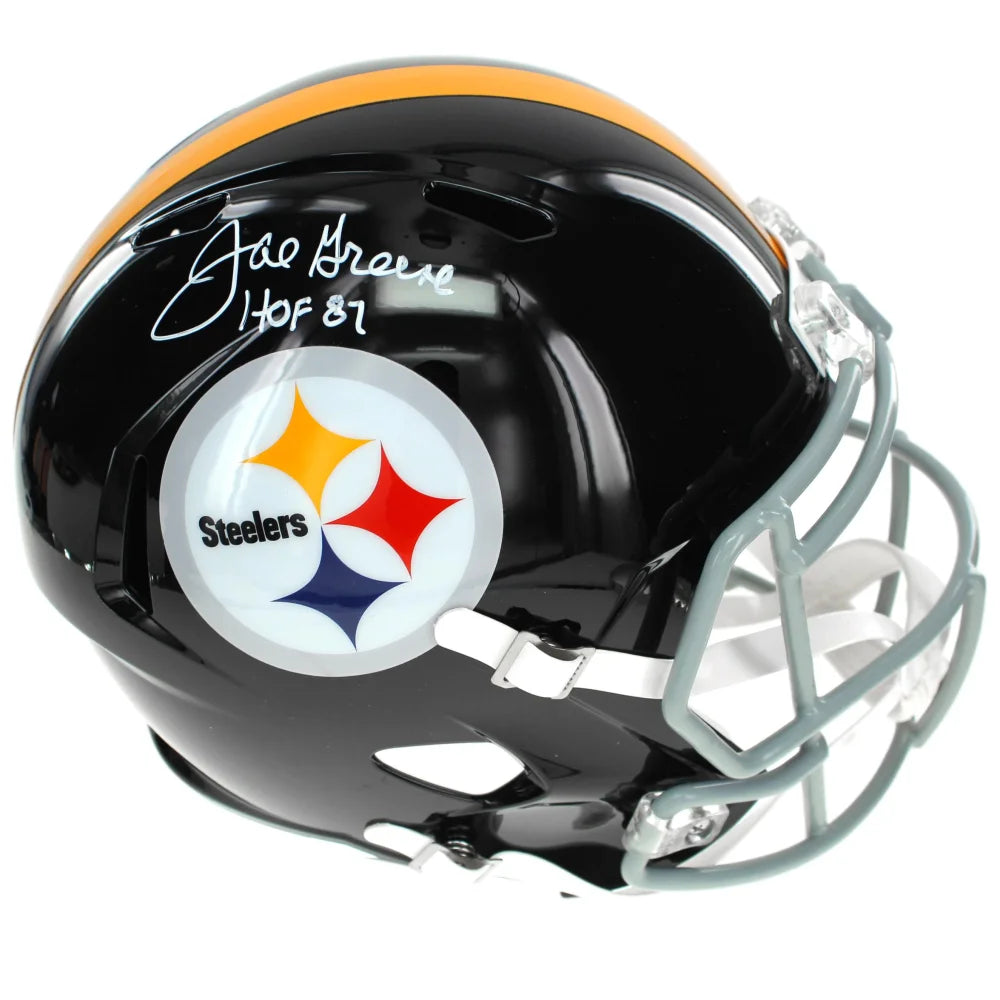 Joe Greene Autographed Pittsburgh Steelers Full Size Speed Helmet - BAS Certified Signed Football Collectible - Perfect for Sports Memorabilia Displays & Steelers Fan Gifts