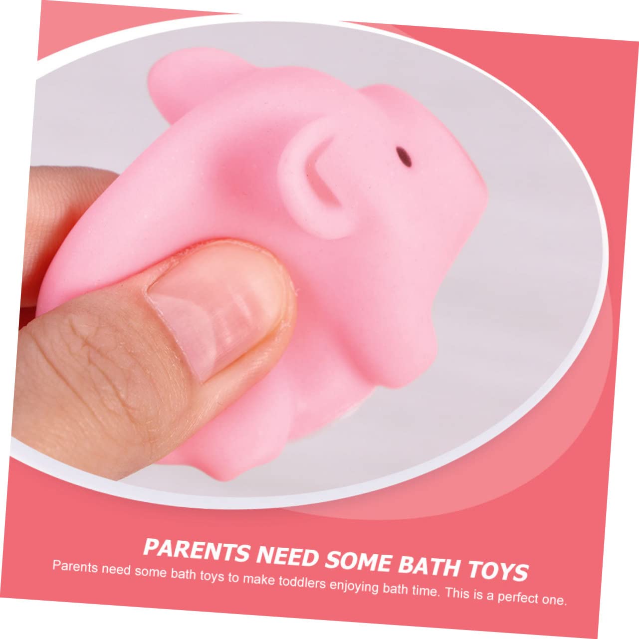 VICASKY 75 Pcs Cute Pig Shaped Bath Toys for Kids - Squeaky Plastic Bathtub Toys for Toddlers, Fun Sensory Play & Baby Bath Time Accessories