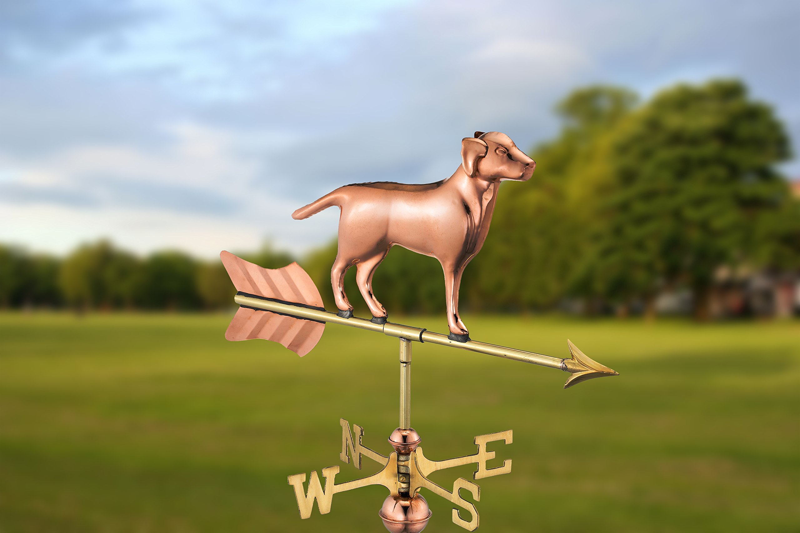 Handcrafted Labrador Retriever Dog Weathervane for Garden - Solid Copper with Pole | Outdoor Decor for Backyard, Farmhouse & Countryside Homes