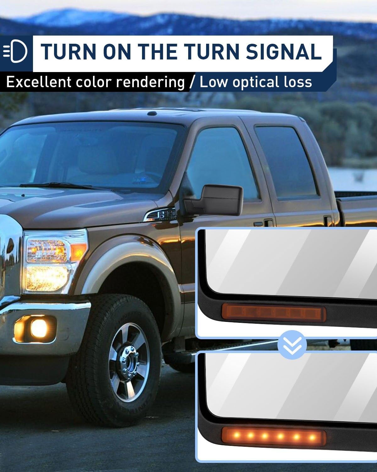ECCPP Power Heated Towing Mirrors for 2004-2006 Ford F150 Pickup Truck - Black Housing with Turn Signal & Adjustable Left & Right Side Pair - Perfect for Heavy Loads & Winter Driving
