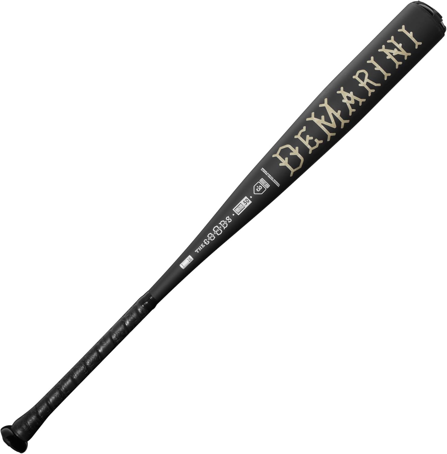 DeMarini 2025 The Goods™ One Piece (3) BBCOR Baseball Bat - Black/Gold - High Performance Baseball Bat for Competitive Players & Tournaments