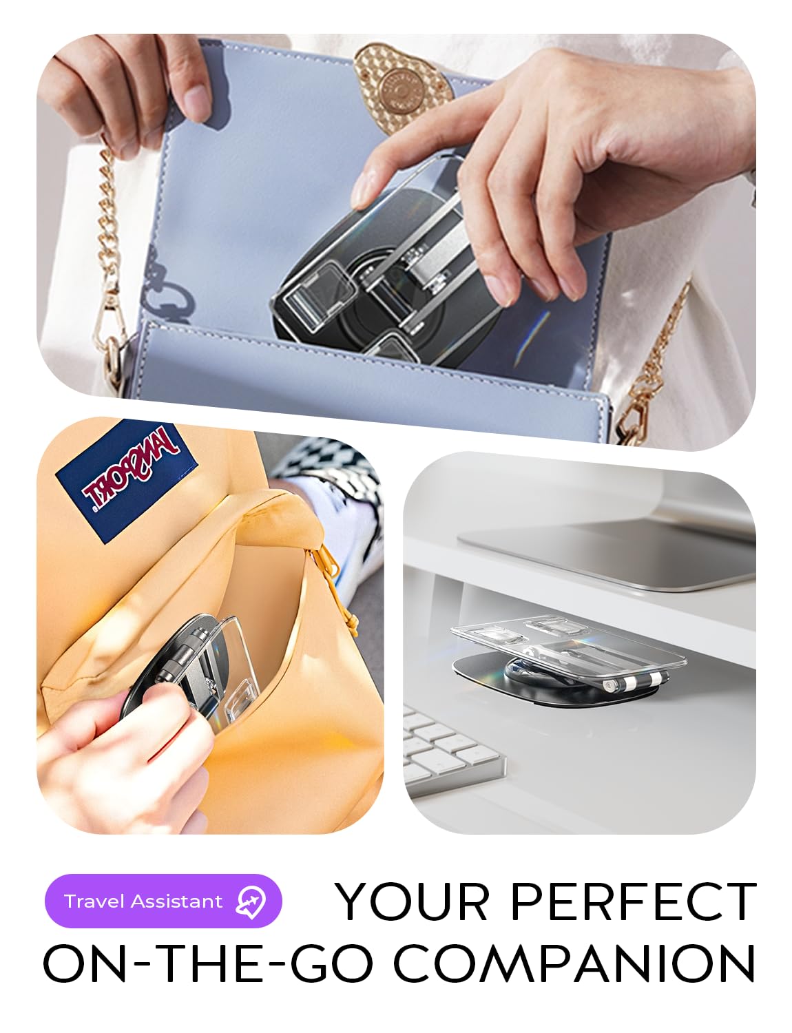 LISEN Acrylic Phone Stand for Desk - Adjustable Cell Phone Holder for iPhone & Android (4-11 Inch) - Cute Office Accessories for Women, Perfect for Cubicle, Home Desk & Video Calls
