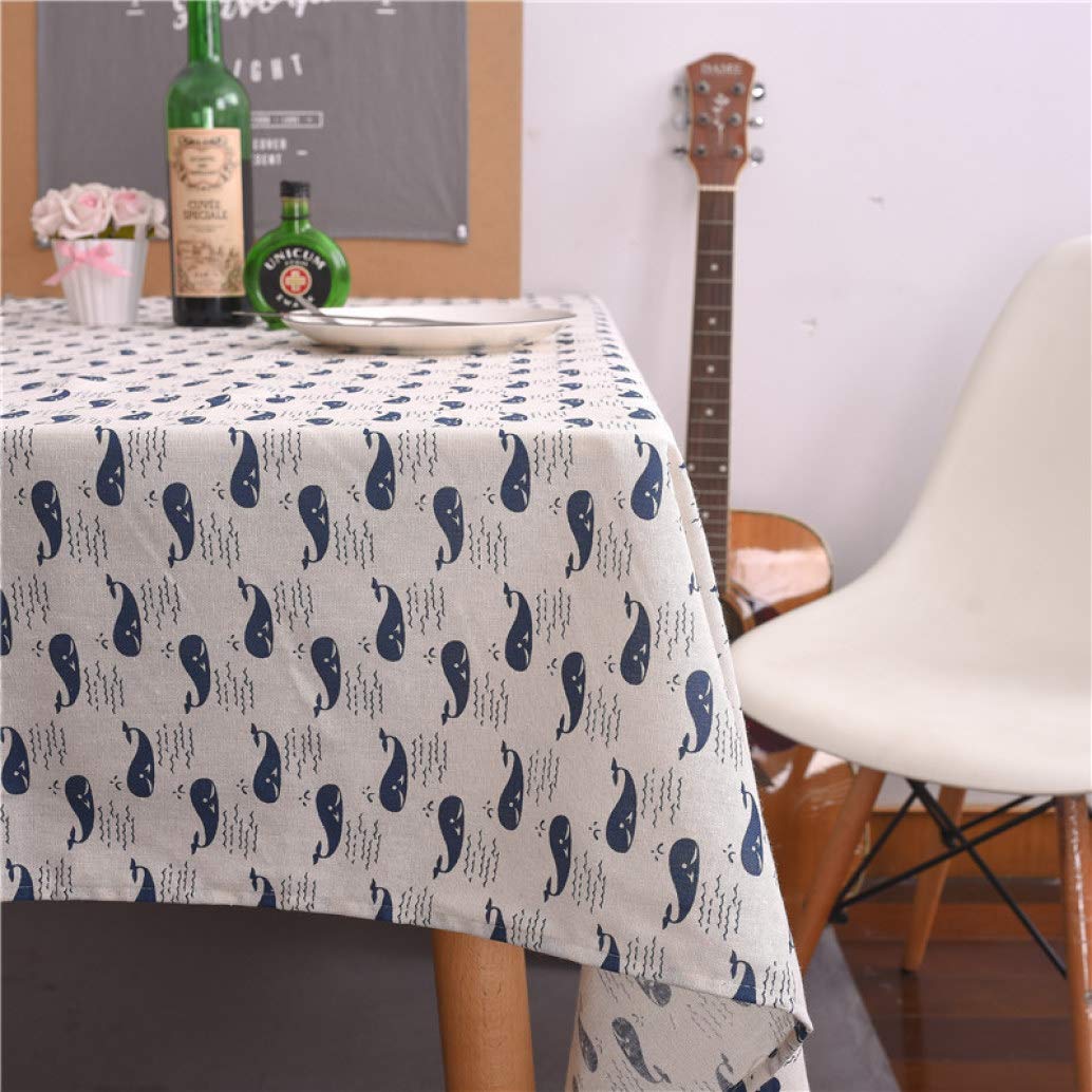 Waterproof Geometric Rectangular Tablecloth - Cotton Linen Blend Fall Table Cover for Dining & Coffee Tables | Modern Farmhouse Home Decor, Dustproof Table Protector for Thanksgiving & Holiday Gatherings
