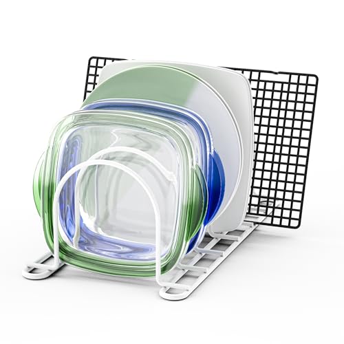 White /pot lids holder (6 slot)