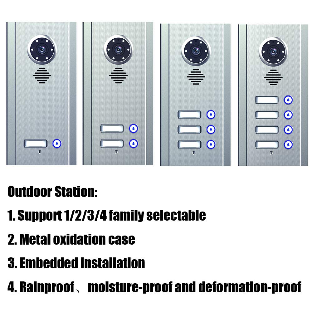 7 Inch 2-Wire Video Door Phone Intercom System Kit with Night Vision - Home & Apartment Security, Smart Electronic Door Lock - Perfect for Front Door Monitoring & Visitor Identification