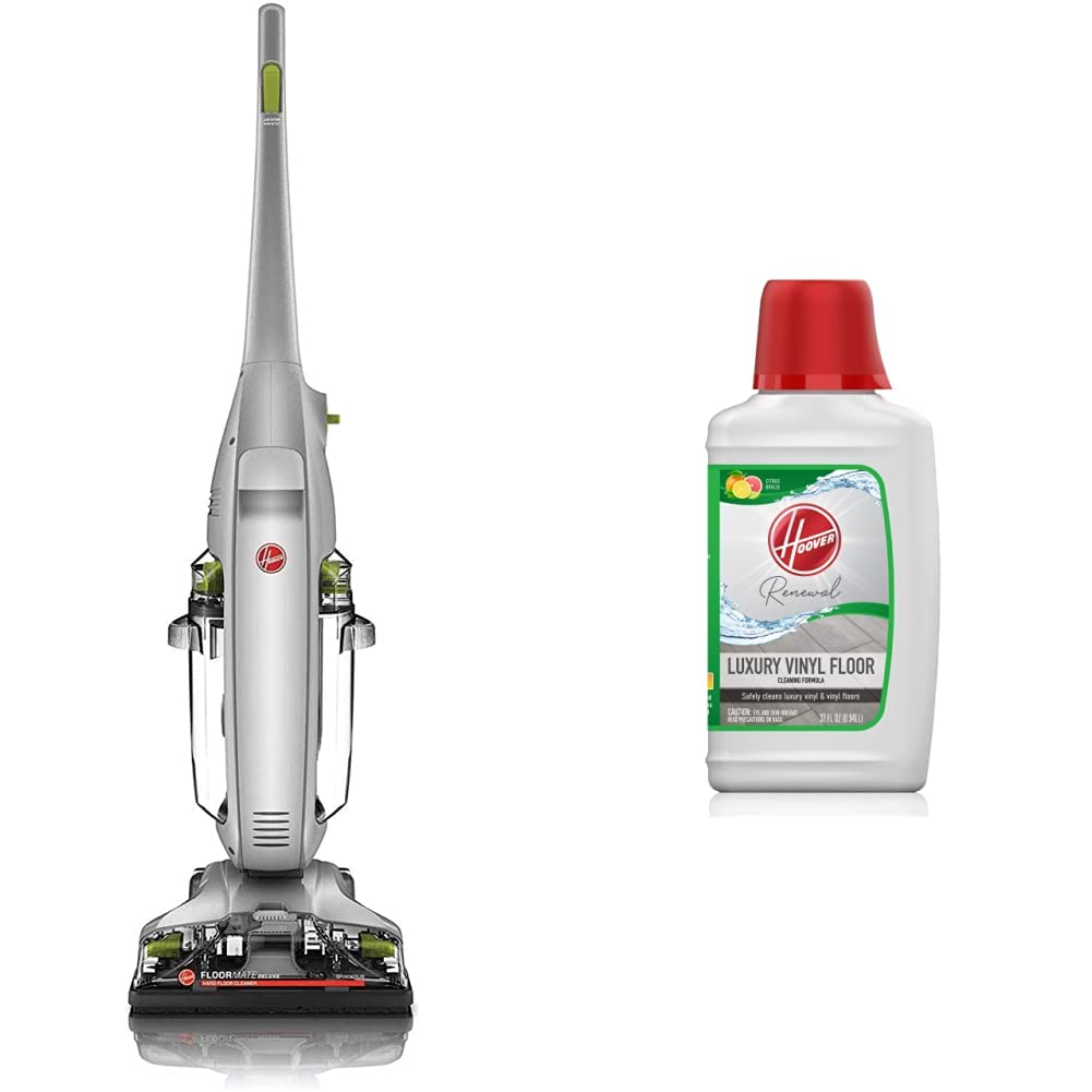 Hoover FloorMate Deluxe Hard Floor Cleaner Machine FH40160PC & Renewal Luxury Vinyl Floor Cleaner Solution 32oz AH31434 - Hardwood, Tile, Laminate Floor Cleaning for Home & Office Use