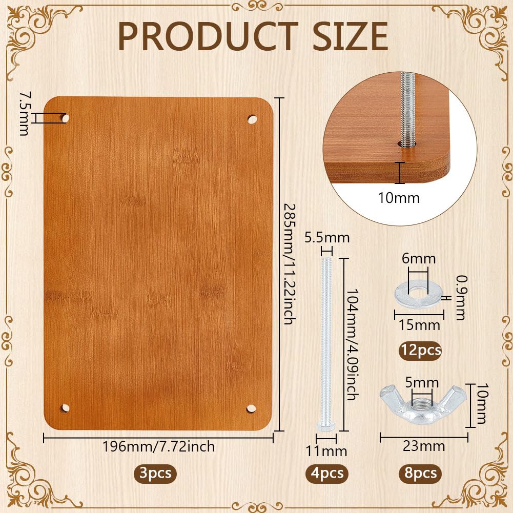 BENECREAT 11.2x7.7 Inch Wooden Book Press - Portable Bookbinding Machine with Iron Nut for DIY Book Repair, Scrapbooking & Journal Making - Perfect for Home, School & Office Craft Projects