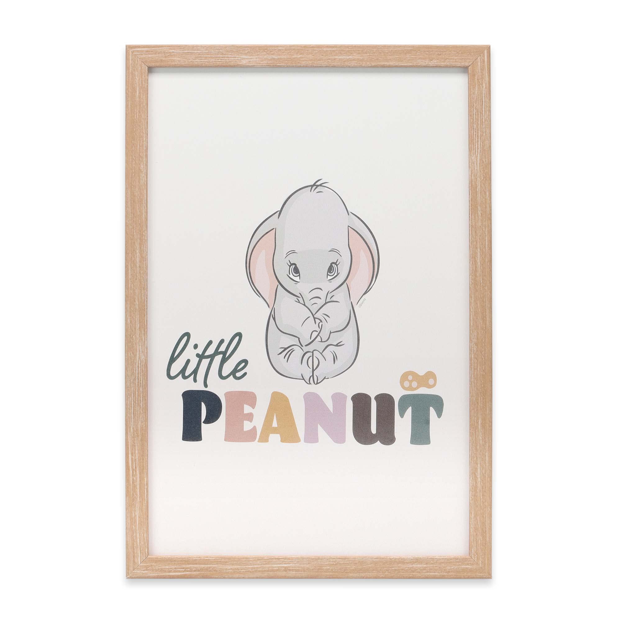 Disney Dumbo Little Peanut Framed Wood Wall Art - Cute Elephant Nursery Decor for Baby Room, Kids Bedroom & Playroom - Perfect Gift for Baby Showers & Birthday Parties
