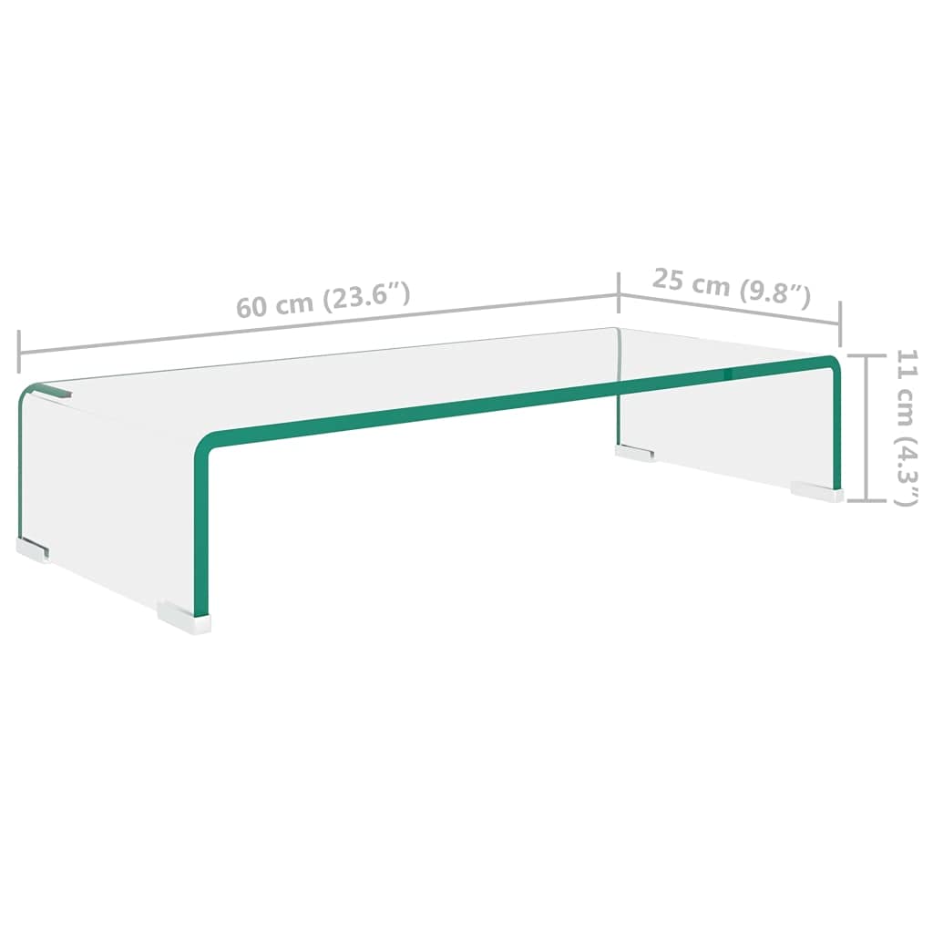 Modern TV Stand with Glass Top - 23.6