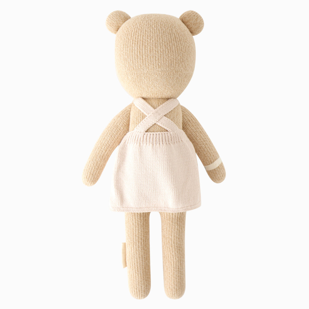 Cuddle + Kind Goldie the Honey Bear Handmade Knit Doll - Donates 10 Meals to Children in Need | Perfect Baby Shower Gift, Nursery Decor, and Kids' Cuddly Companion