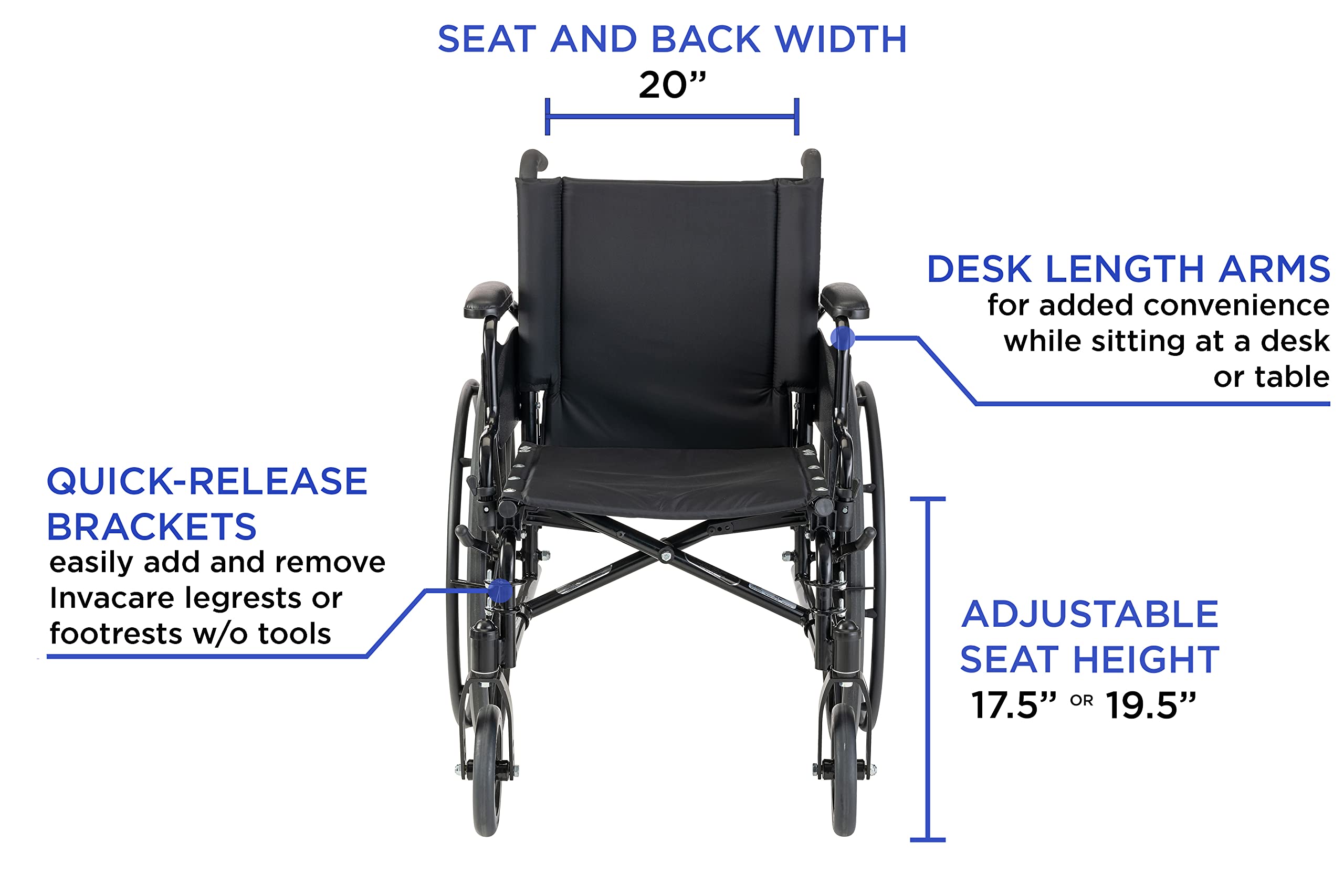Invacare 9000 XT Lightweight Wheelchair - High Performance, Desk-Length Arms, 20