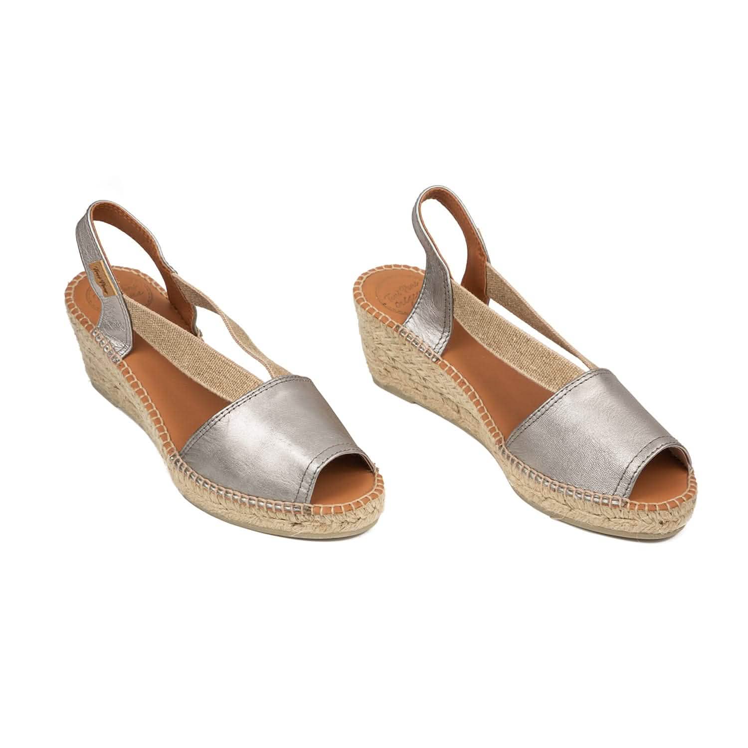 Women's Plain Leather Wedge Espadrilles - Comfortable Summer Sandals for Beach, Vacation & Casual Outings | Teide P Collection