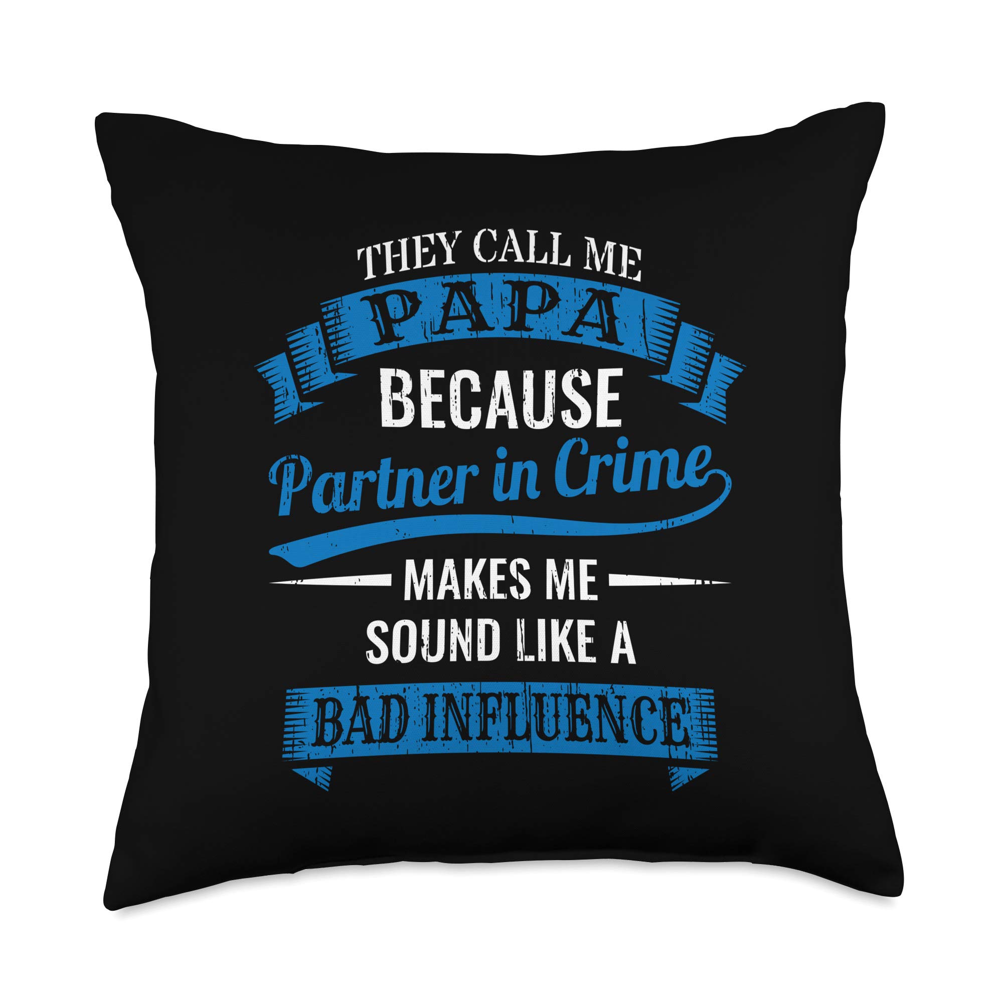 Partner in Crime Throw Pillow - Funny Gift for Dad, Best Friend & Couples - Perfect for Home Decor, Sofa & Bedroom