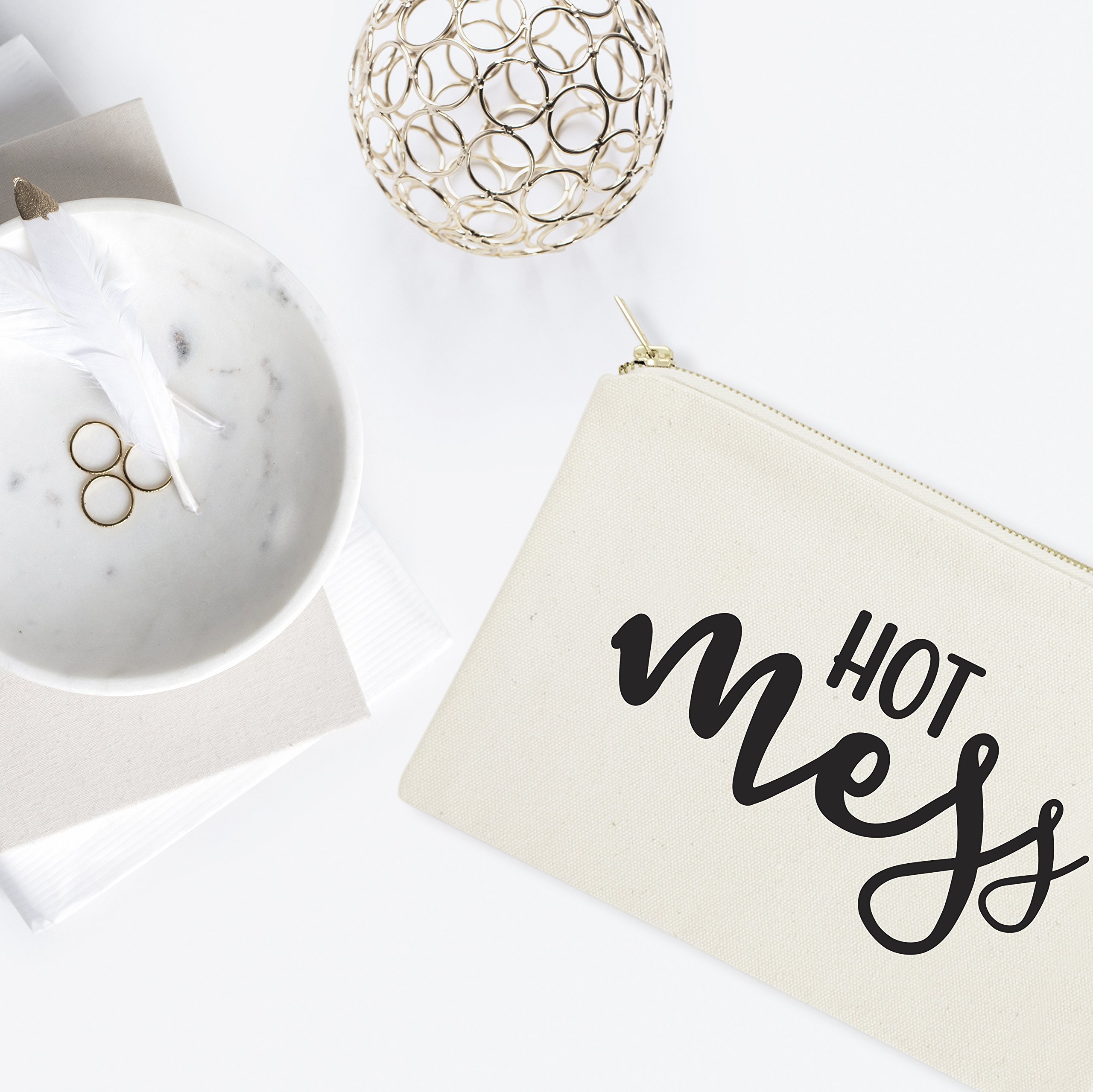 Hot Mess Cosmetic Bag & Travel Makeup Pouch by Cotton & Canvas Co. - Waterproof Organizer for Makeup, Toiletries & Travel Essentials | Perfect for Gym, Vacation & Daily Use