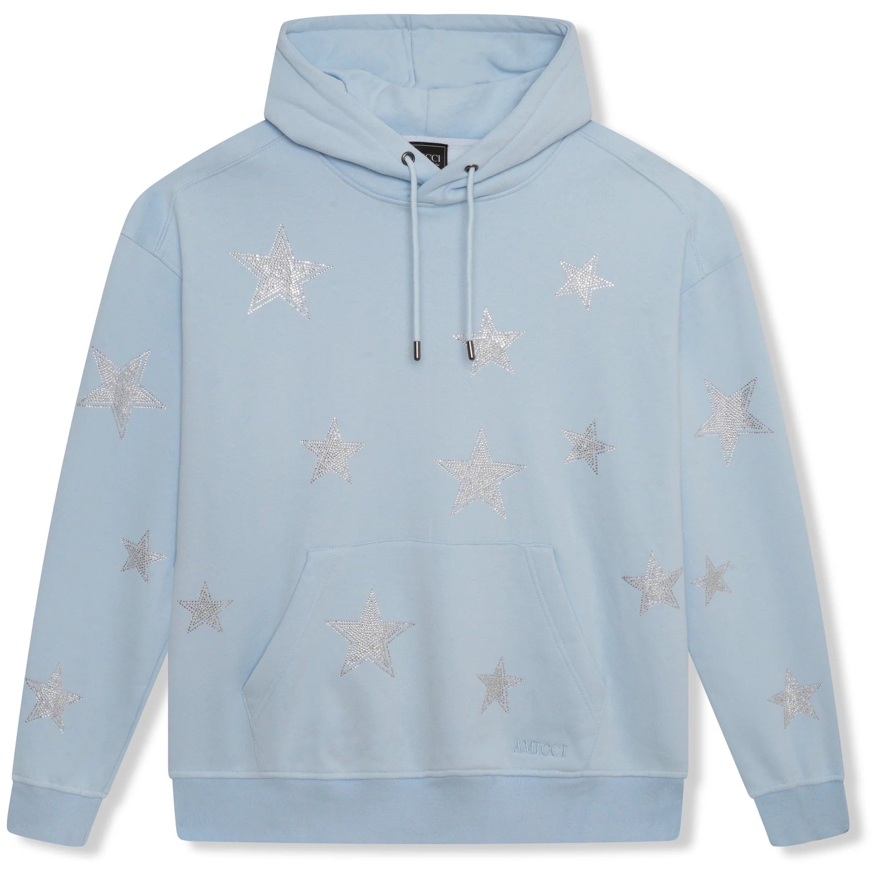 Amicci Star Hoodie for Women & Men - Soft Baby Blue Pullover Sweatshirt - Cozy Casual Wear for Everyday & Street Style Fashion