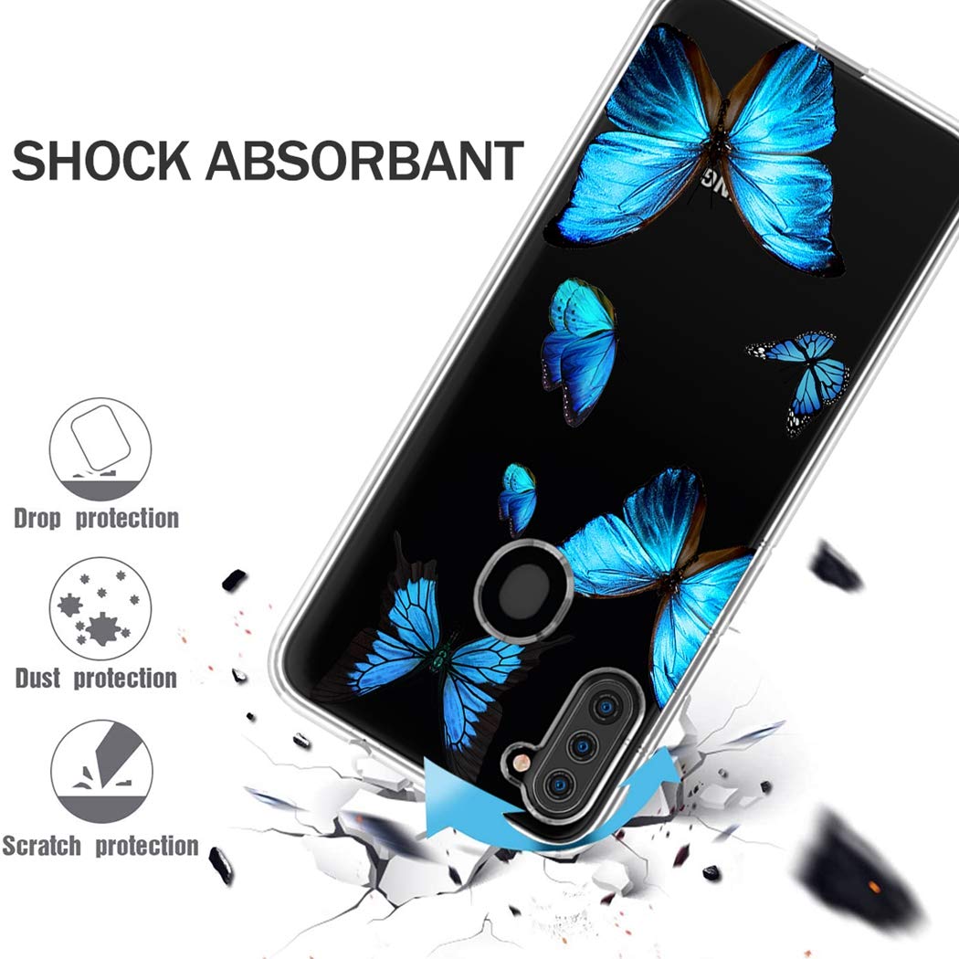 Samsung Galaxy A11 Case - Clear Soft TPU Shockproof Protective Phone Cover for Women & Girls (Butterfly Design) | Slim Fit, Anti-Scratch & Durable Protection for Everyday Use, Work & Travel