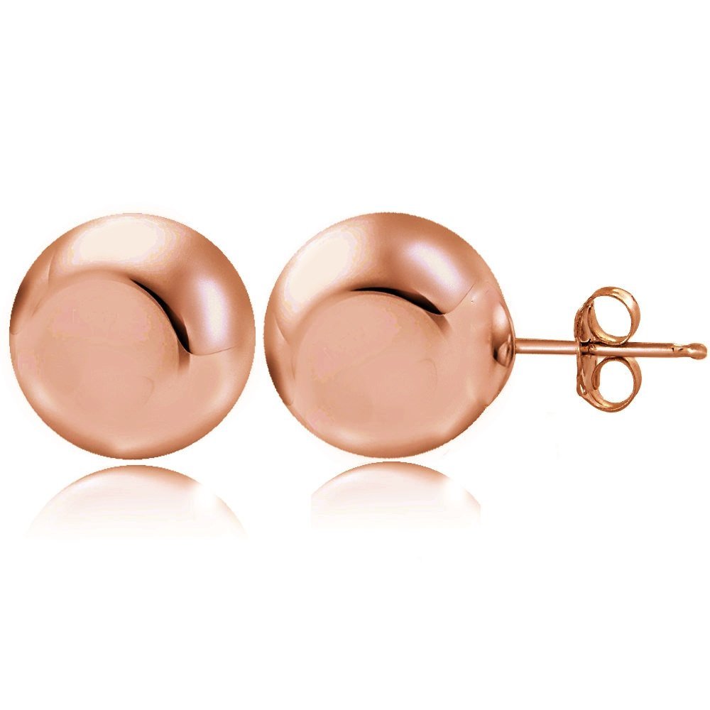 Sterling Silver Polished Bead Stud Earrings for Women - Minimalist Elegant Jewelry for Everyday Wear, Parties & Gifts