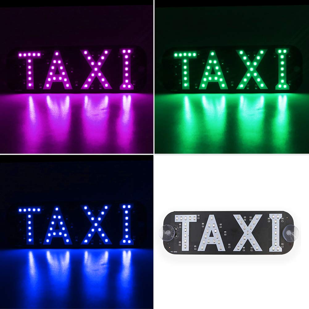 12V LED Taxi Roof Light Sign - Green Cab Indicator Lamp with Suction Cup for Car Windscreen | Car Charger & Inverter Compatible | Perfect for Night Shifts, Rideshare Drivers & Taxi Fleet Owners