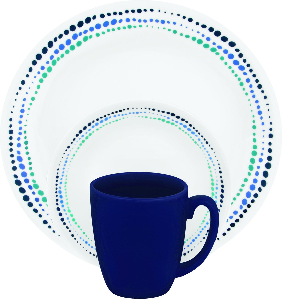 Premium 16-Piece Dinnerware Set in Ocean Blue - 2 Pack for Family Dining & Entertaining | Elegant Tableware for Everyday Meals & Special Occasions