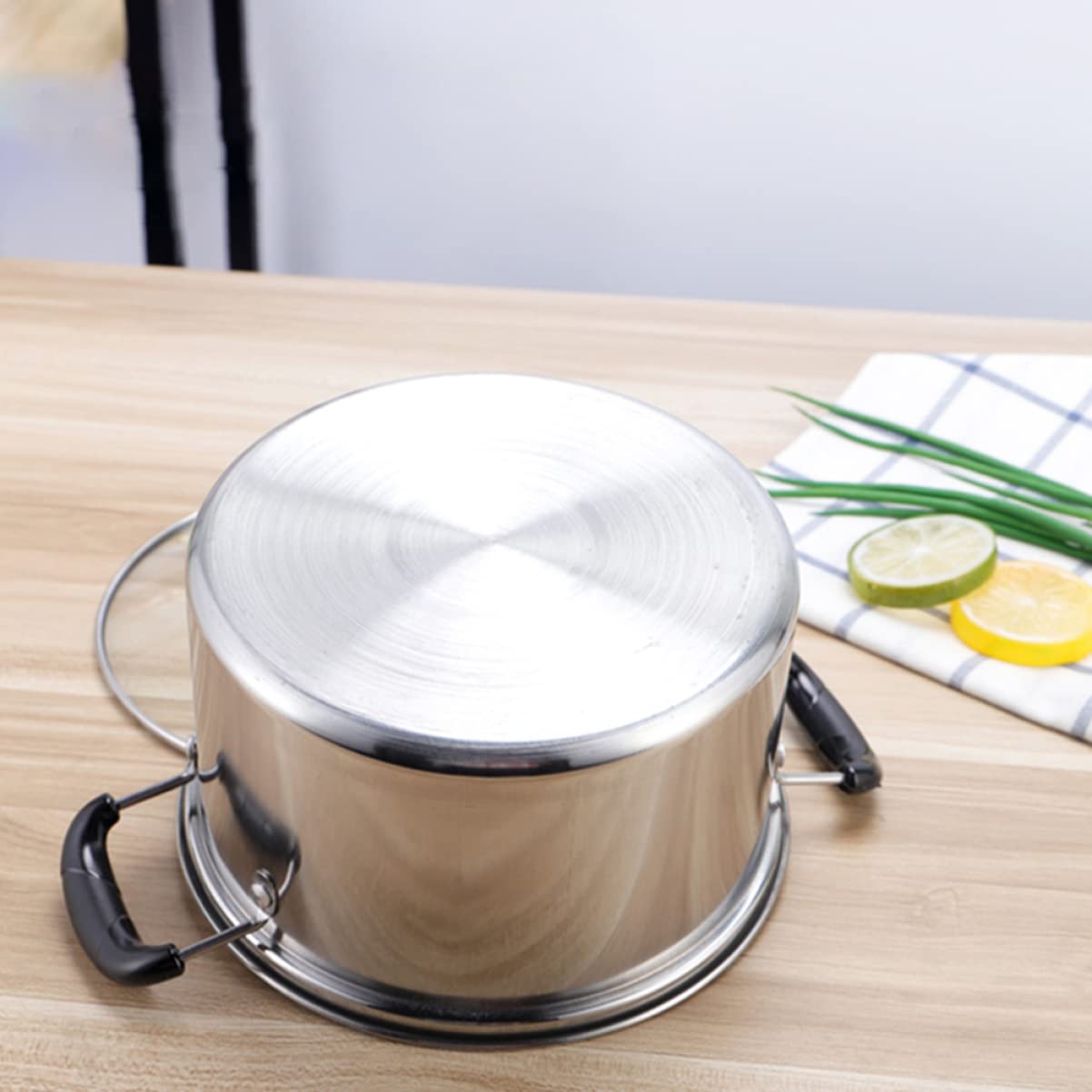 BESTonZON Stainless Steel Pasta Cooker Pot with Lid - 8QT Spaghetti Saucepan, Soup Stockpot for Cooking, Boiling, Stewing - Perfect for Kitchen, Restaurant & Home Use