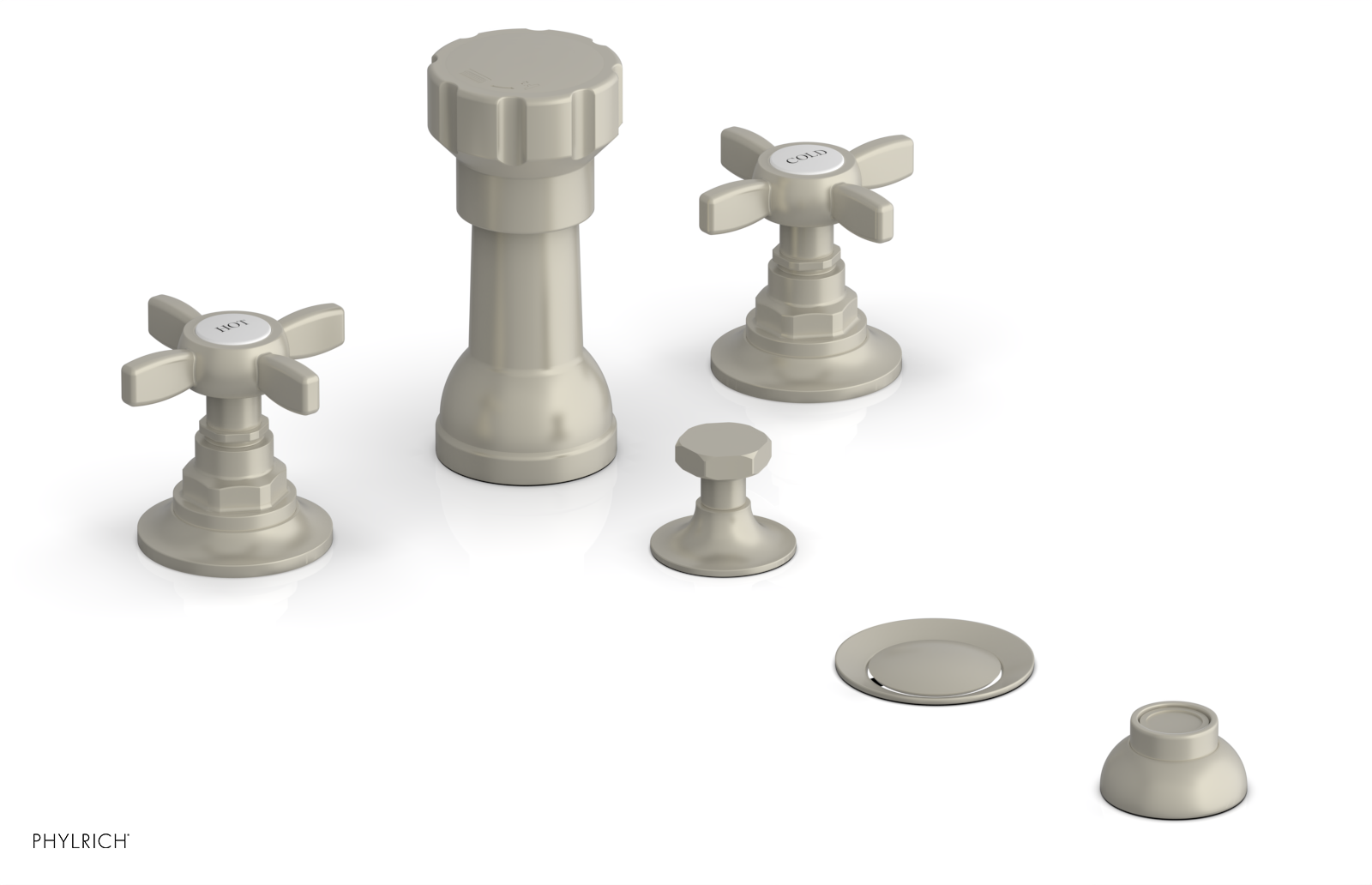 Jamestown 4-Hole Bidet Faucet Set with Cross Handles - 165 60 - Perfect for Bathroom Renovation & Modern Toilet Upgrades