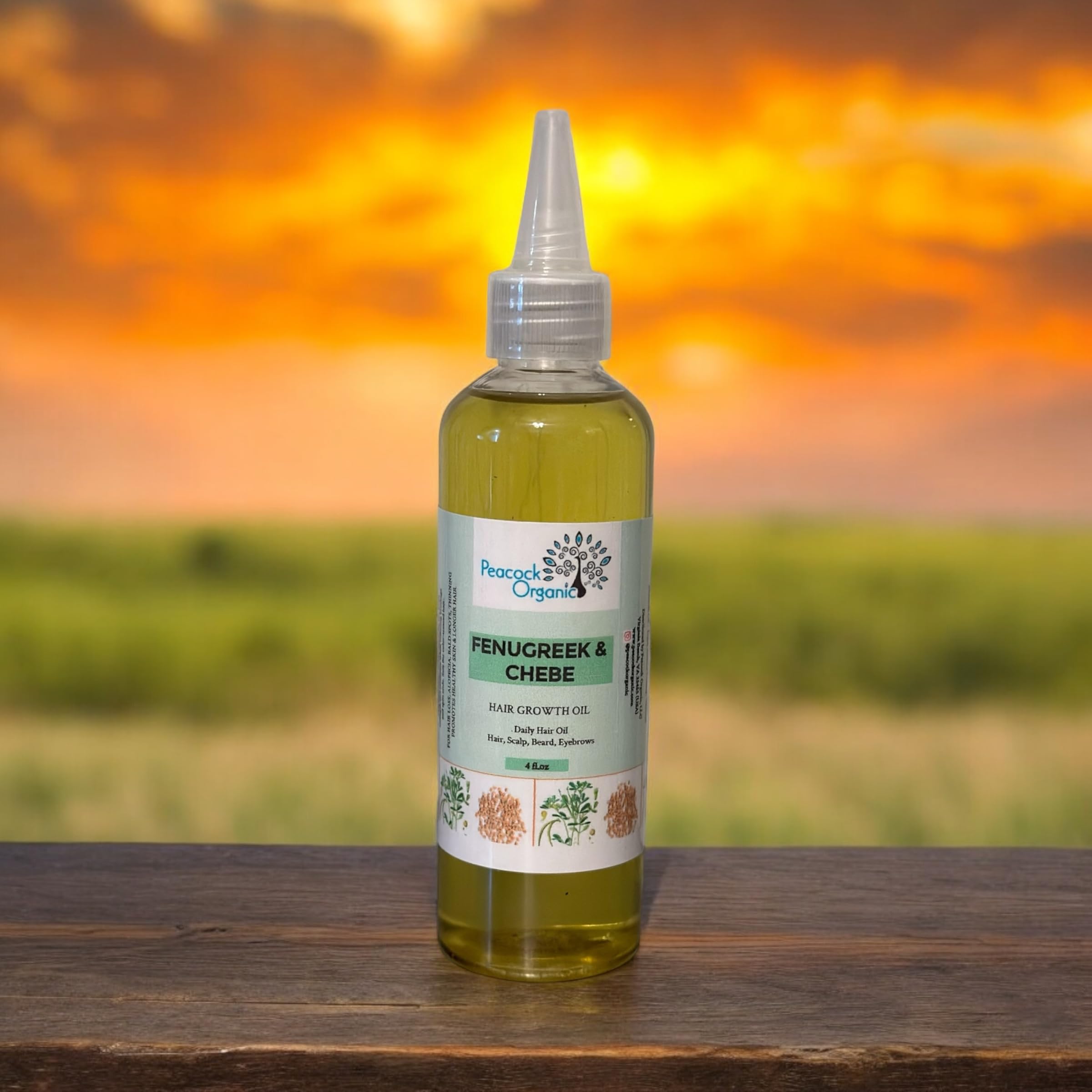 Organic Fenugreek & Chebe Hair Growth Oil - Natural Herbal Treatment for Hair, Beard & Edges - Repair Weak & Damaged Hair | Stimulates Growth & Promotes Scalp Health - 4 fl oz - Perfect for Daily Hair Care & Styling Routine