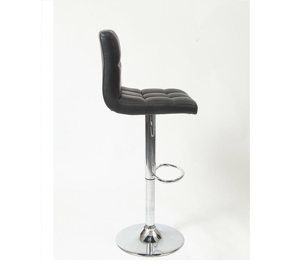 Premium Adjustable Hydraulic Bar Stools with Swivel Base - Set of 2 Black Leather Counter Height Stools for Kitchen Island, Home Bar & Dining Room