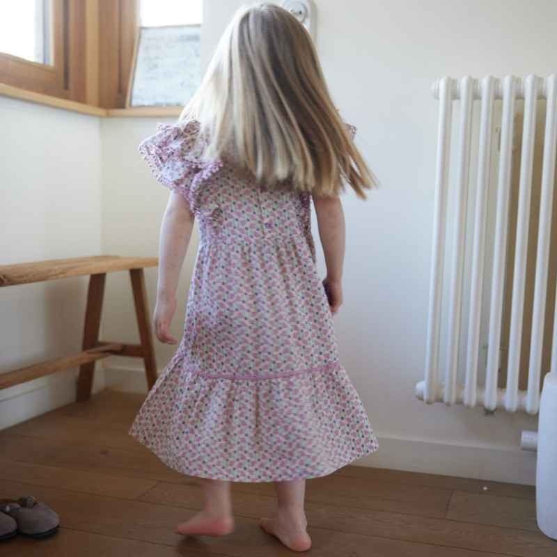 Bonheur du Jour Paris Tennessee Girl Dress in Mauve - Elegant Floral Print Party Dress for Special Occasions & Photo Shoots