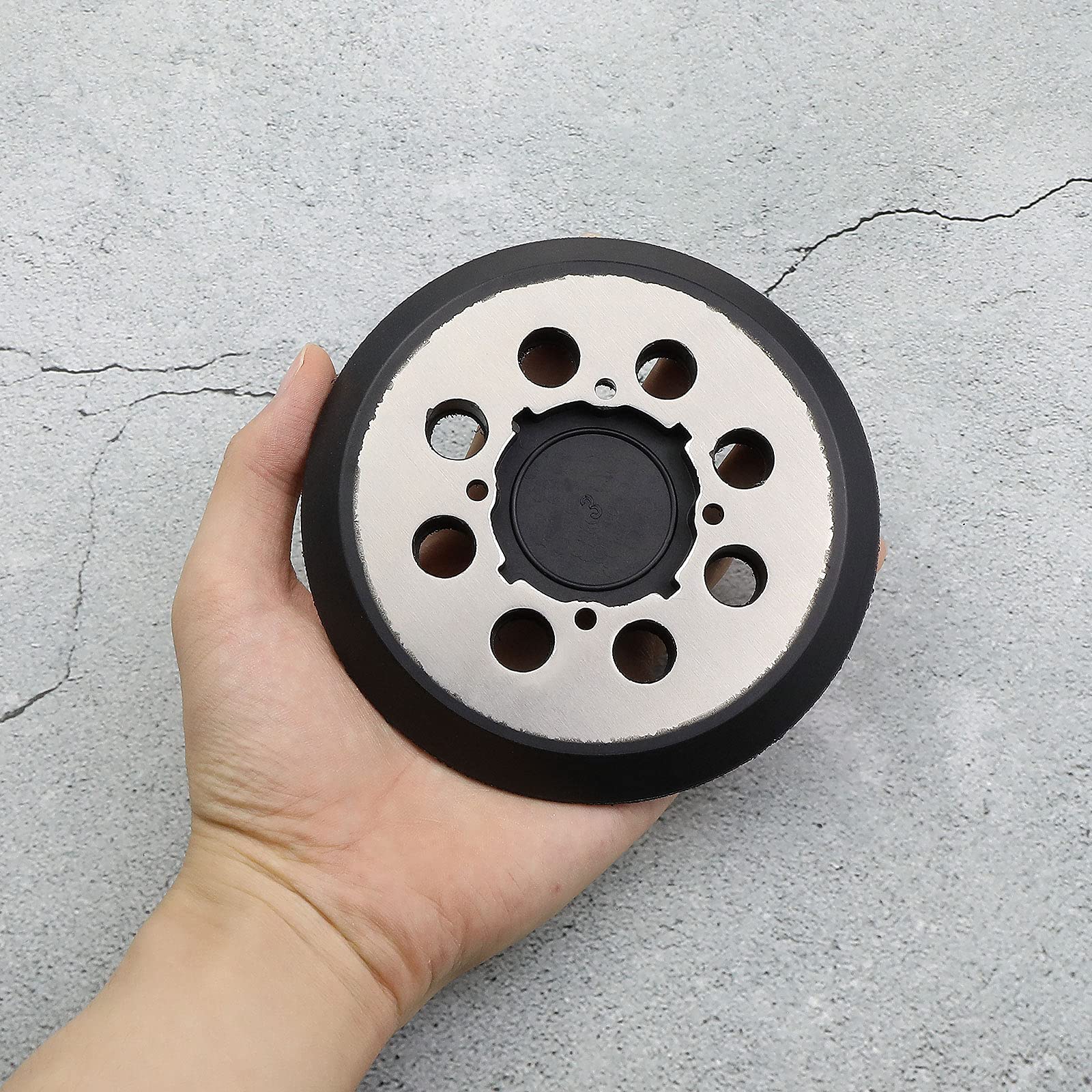 5 Inch 8 Hole Hook and Loop Sanding Disc Pad - 4 Screw Holes, Self Adhesive Backing Plate - Compatible with DeWalt DWE6423, DWE6421, DCW210B - Perfect for Woodworking, Metal Polishing & DIY Home Projects