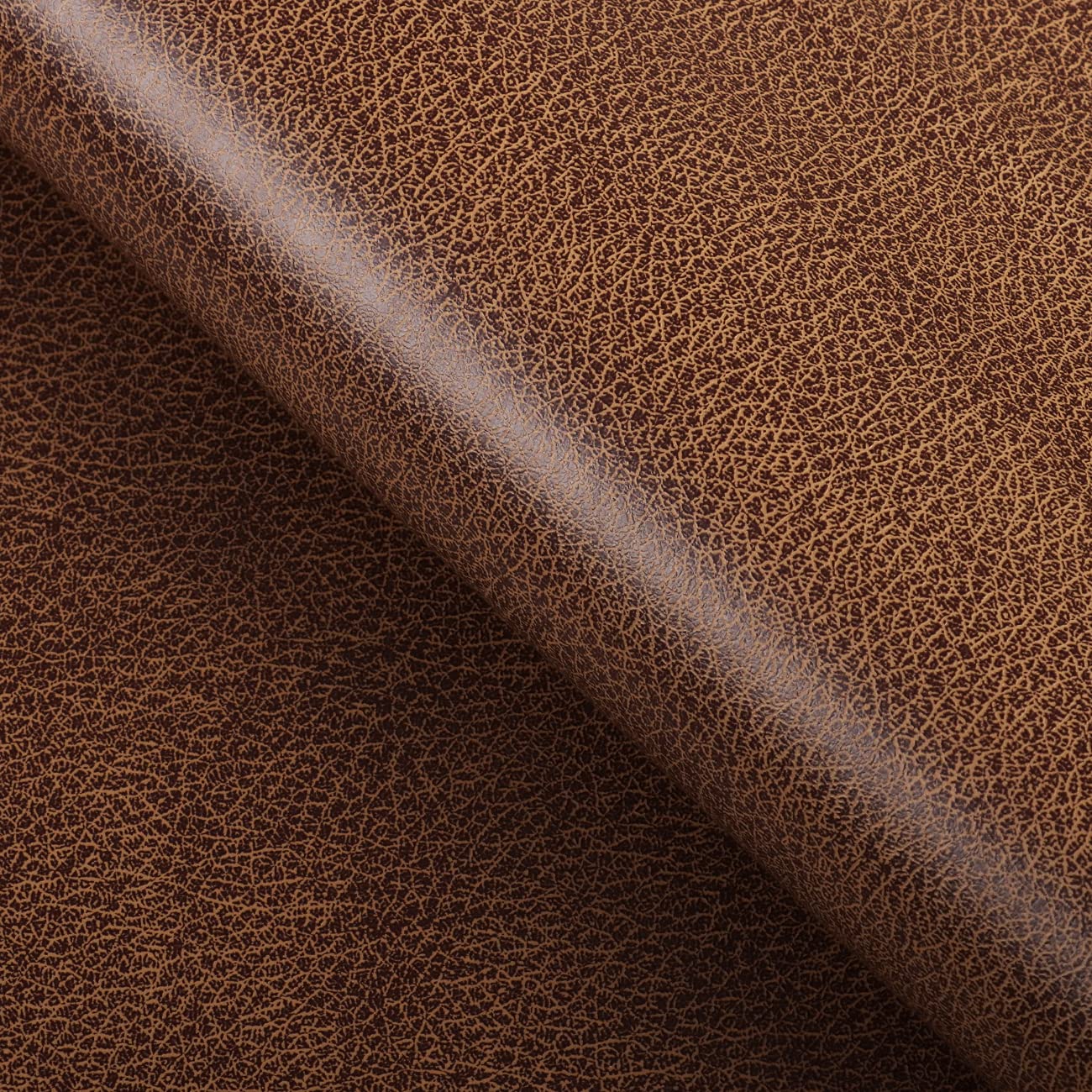 FunStick Brown Peel and Stick Wallpaper - Modern Faux Leather Contact Paper, Self-Adhesive Crocodile Texture, Waterproof Vinyl for Walls (15.8