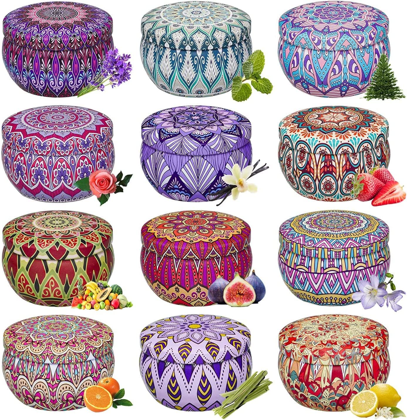 12 Pack Scented Candles Gift Set - Natural Soy Wax Aromatherapy Candles with Essential Oils (2.5oz) for Stress Relief, Home Relaxation, Meditation, Yoga & Spa - Perfect Birthday Gifts for Women, Mothers Day, Housewarming & Romantic Decor