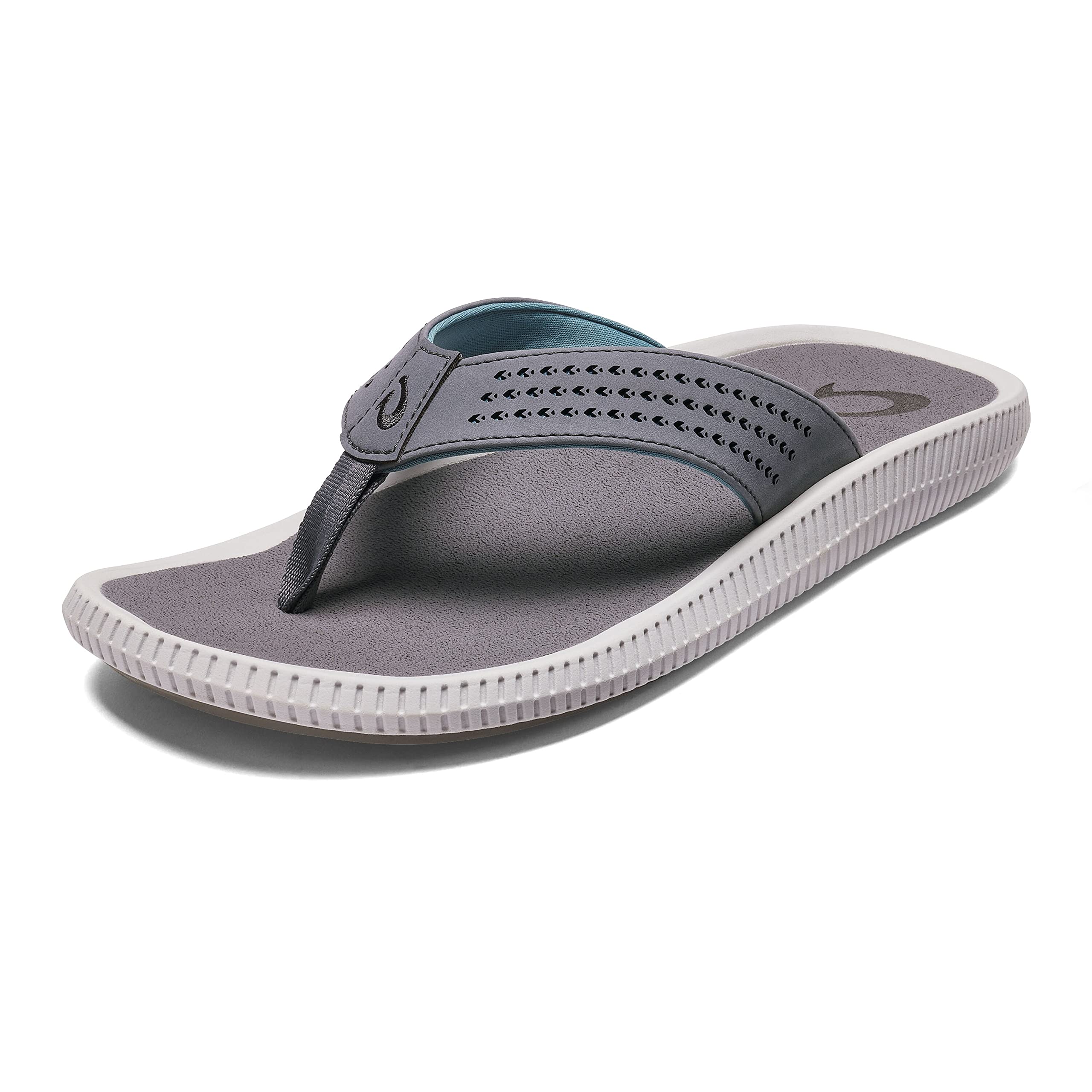 OLUKAI Ulele Men's Beach Sandals - Quick-Dry Waterproof Flip Flops with Arch Support | Comfortable Non-Slip Slides for Pool, Shower & Travel | Breathable Microfiber Lining & Wet Grip Sole
