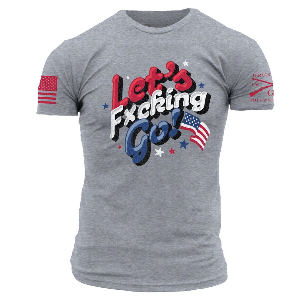 Let's Go Motivational T-Shirt - Dark Heather Gray for Gym, Workout & Casual Wear
