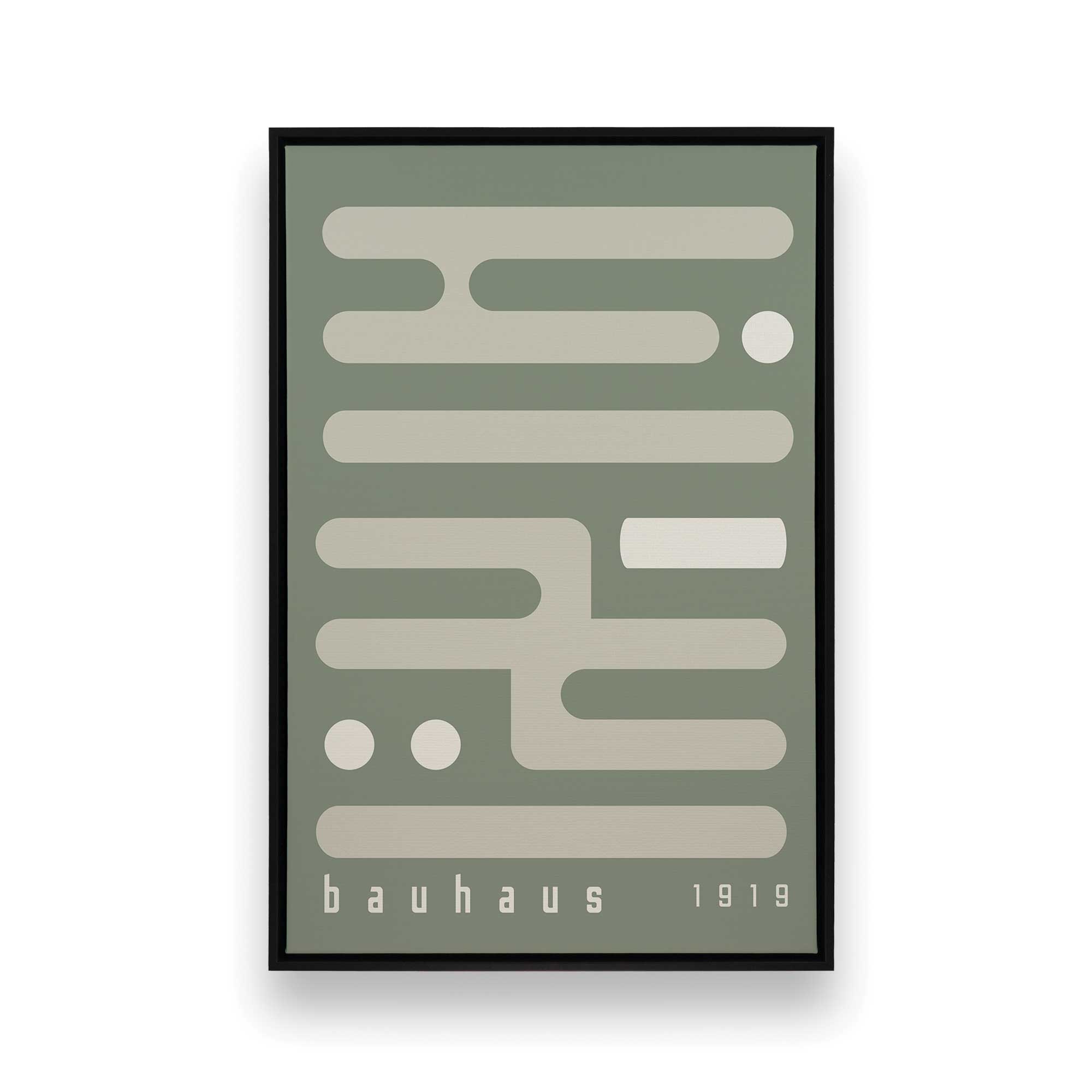 Bauhaus Minimalist Circuitry II Art Print - Modern Abstract Canvas Wall Decor for Living Room, Bedroom & Office | Green Contemporary Artwork