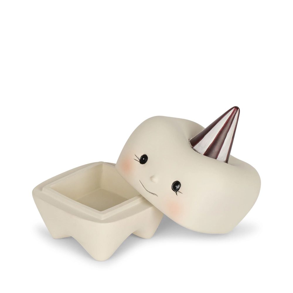 KONGES SLØJD Tooth Fairy Box - White Wooden Keepsake Box for Baby Teeth Storage | Perfect for Kids' First Lost Tooth & Childhood Memories