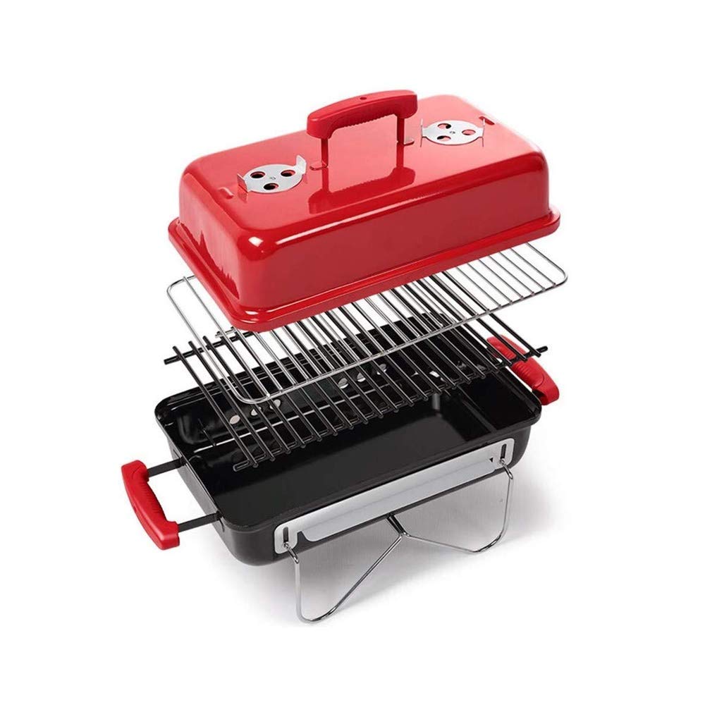 Portable Charcoal BBQ Grill with Folding Shelf - 58x30x37.5cm Compact Outdoor Cooking Set for Camping, Picnics & Backyard Barbecues | Perfect for Tailgating, Beach Parties, Family Gatherings & RV Trips | Easy to Transport & Store | Ideal for Grilling Burgers, Steaks, Veggies & Seafood at Outdoor Events