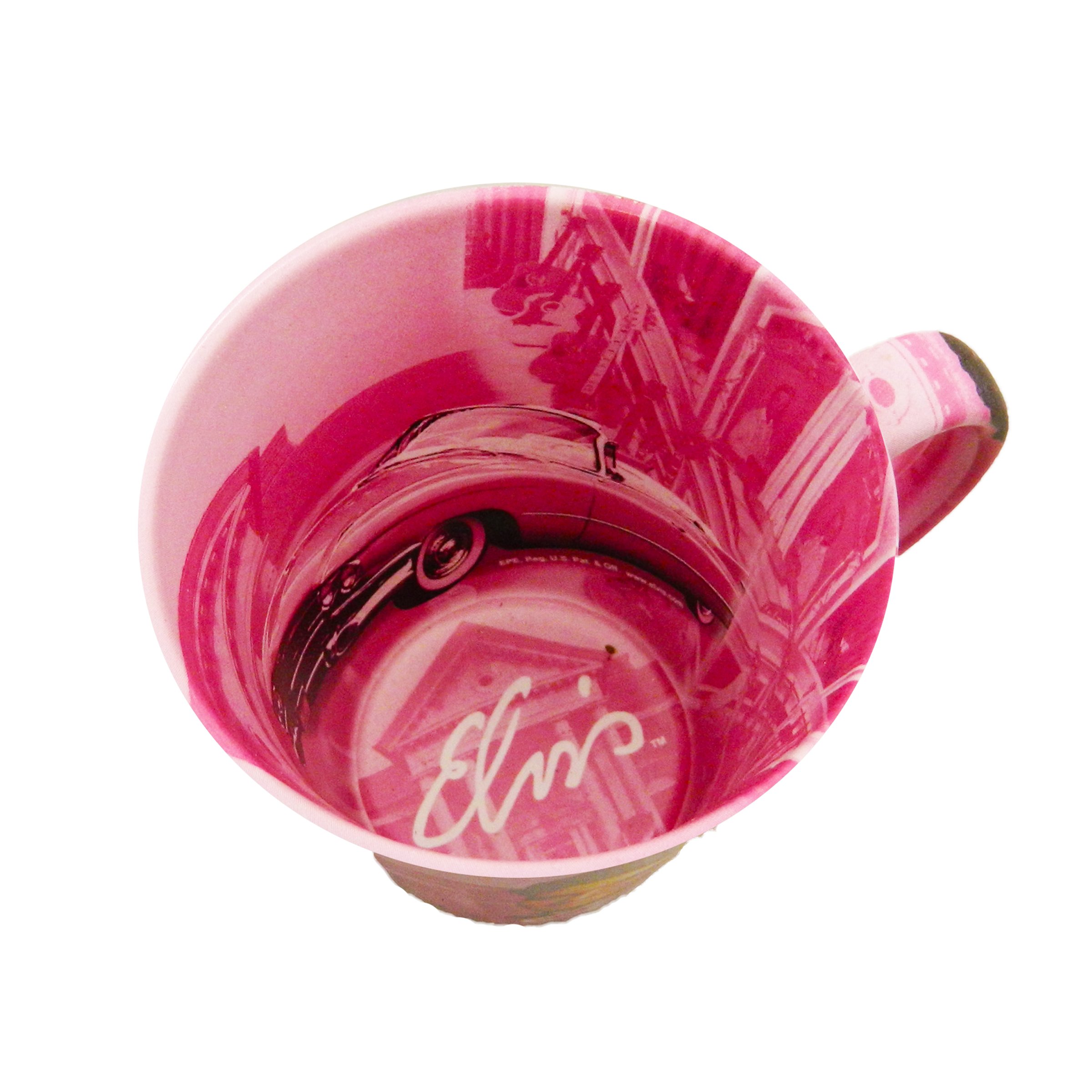 Elvis Presley Coffee Mug - 12 oz Ceramic Latte Pink Cup with Guitar Design - Perfect for Elvis Fans, Coffee Lovers & Gift Giving