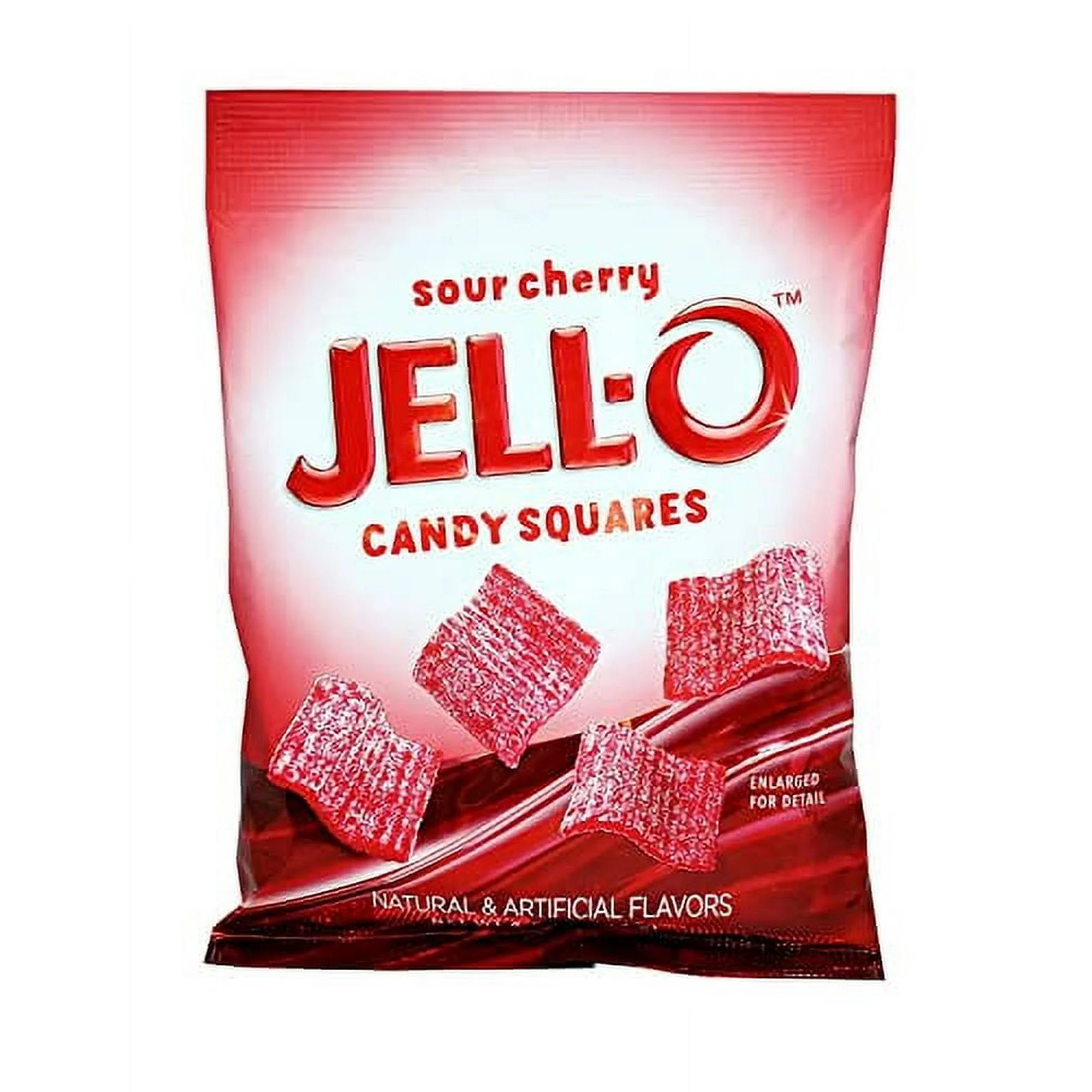 Jell-O Sour Cherry Gelatin Dessert Squares | 12 Count Pack (Case of 12) - Perfect for Snacks, Parties & Lunchboxes