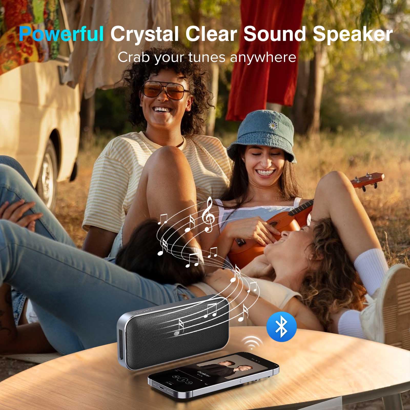 AFK 22.5W Fast Charging Power Bank with Bluetooth Speaker - Portable Charger with Dual USB Outputs for iPhone, Android & More - Perfect for Travel, Camping & Outdoor Adventures