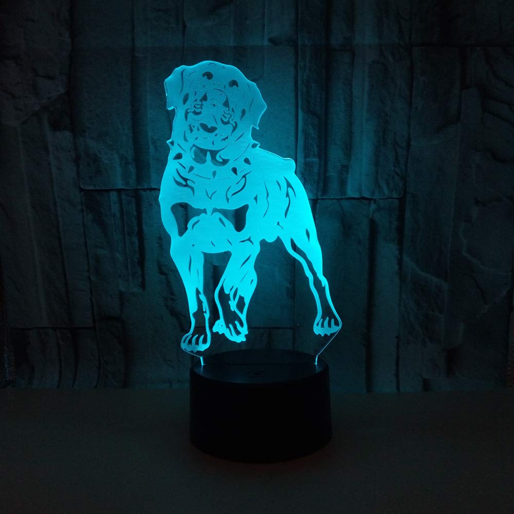 TCXSSL 3D Illusion Night Light for Kids - 16 Color Changing LED Lamp with Touch Switch & USB Power, Perfect for Bedroom, Nursery, Desk Decor - Cool Gift Idea for Boys, Girls, Home Decoration (Dinosaur Design)