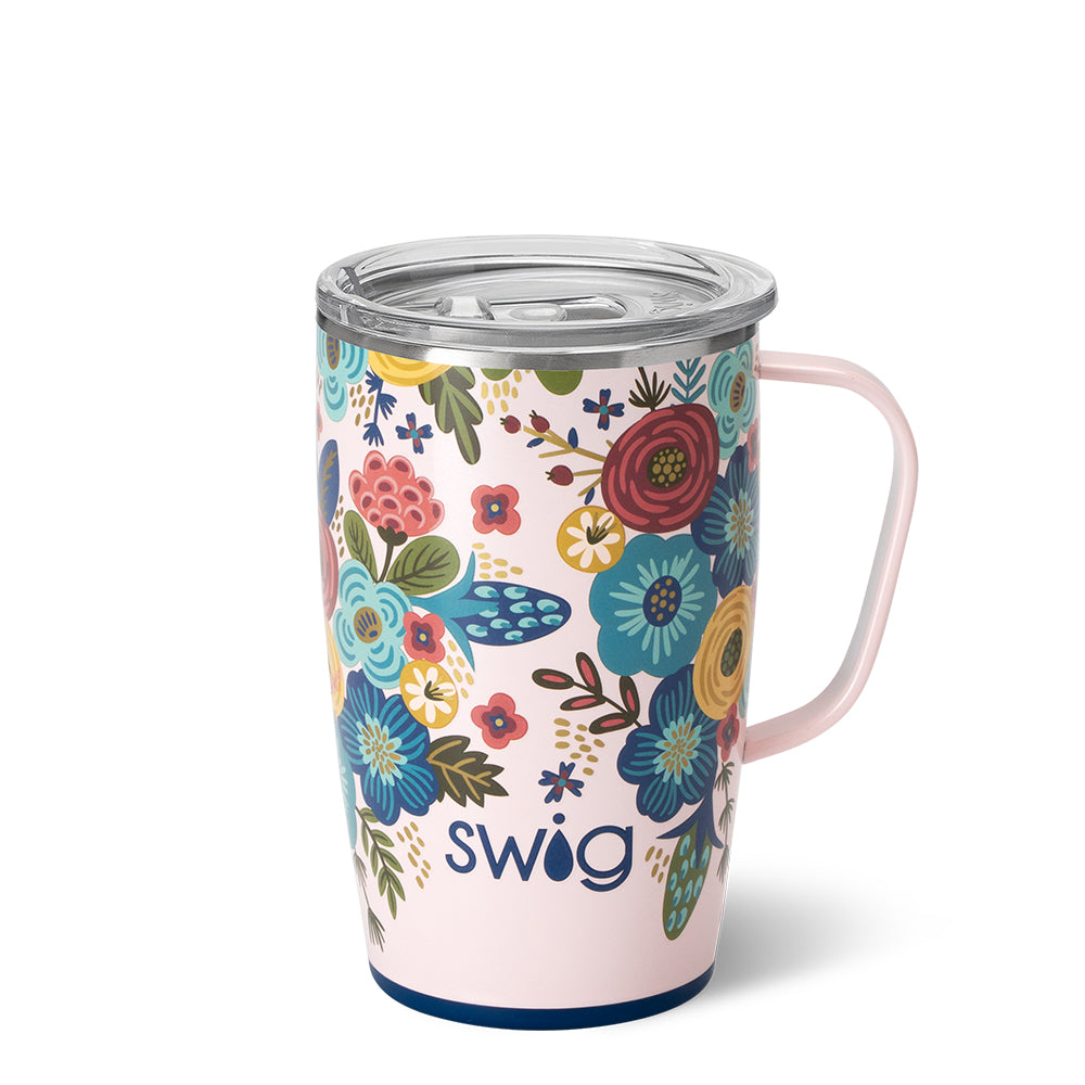 Bella Rosa 18oz Stainless Steel Travel Mug - Insulated Coffee Tumbler with Lid, Leak Proof for Hot & Cold Drinks - Perfect for Commuting, Hiking, and Office Use