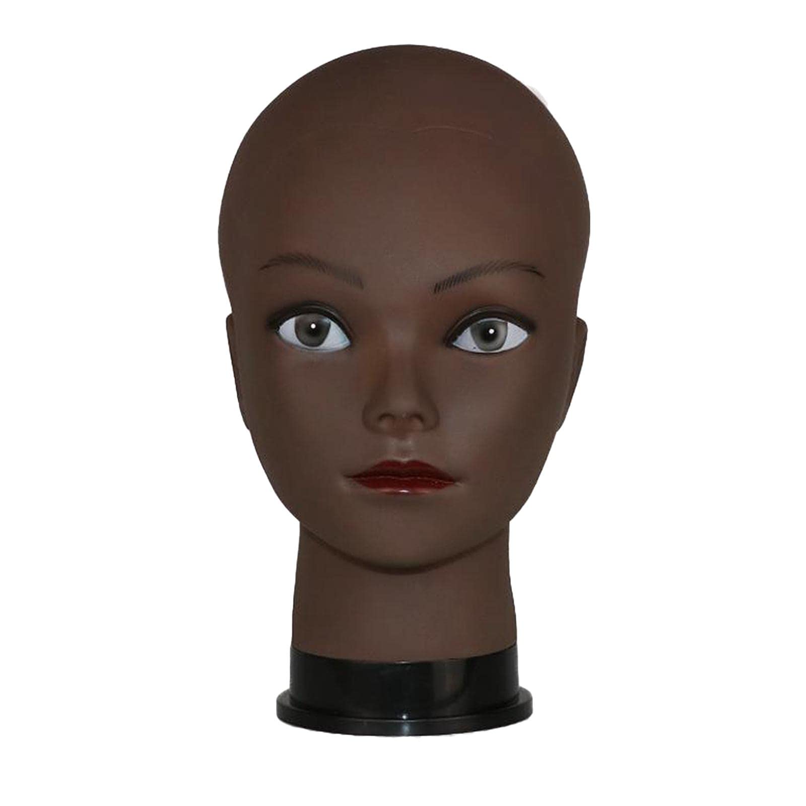 Trendy Retail® Female Head Mannequin with Wig & Glasses - Black Makeup Display for Salon, Wig Shop, and Retail Store Visual Merchandising