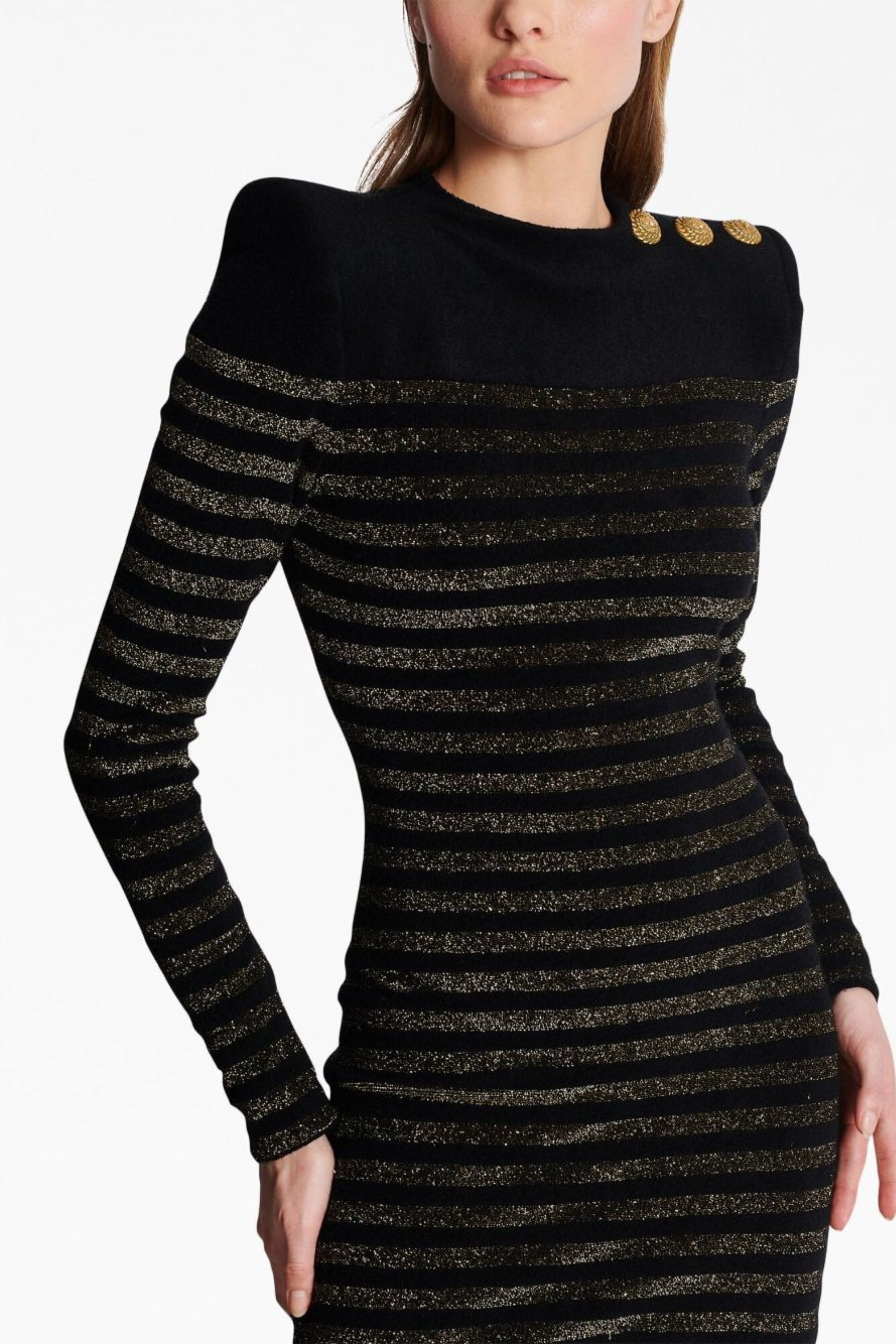 CARLIN JERSEY STRIPE LONG SLEEVE MINI DRESS IN BLACK | Women's Fashion Casual Dress for Party, Date Night & Office Wear