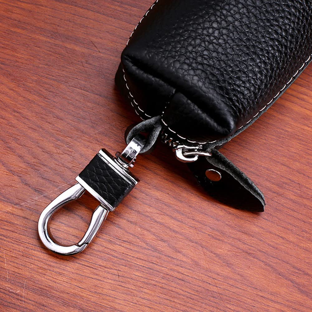 SEADEAR Premium Soft Leather Car Key Case - Large Capacity Key Pouch Holder with Keychain - Organizer Wallet for Car Keys, House Keys & Office Keys | Perfect for Travel, Work & Daily Commute