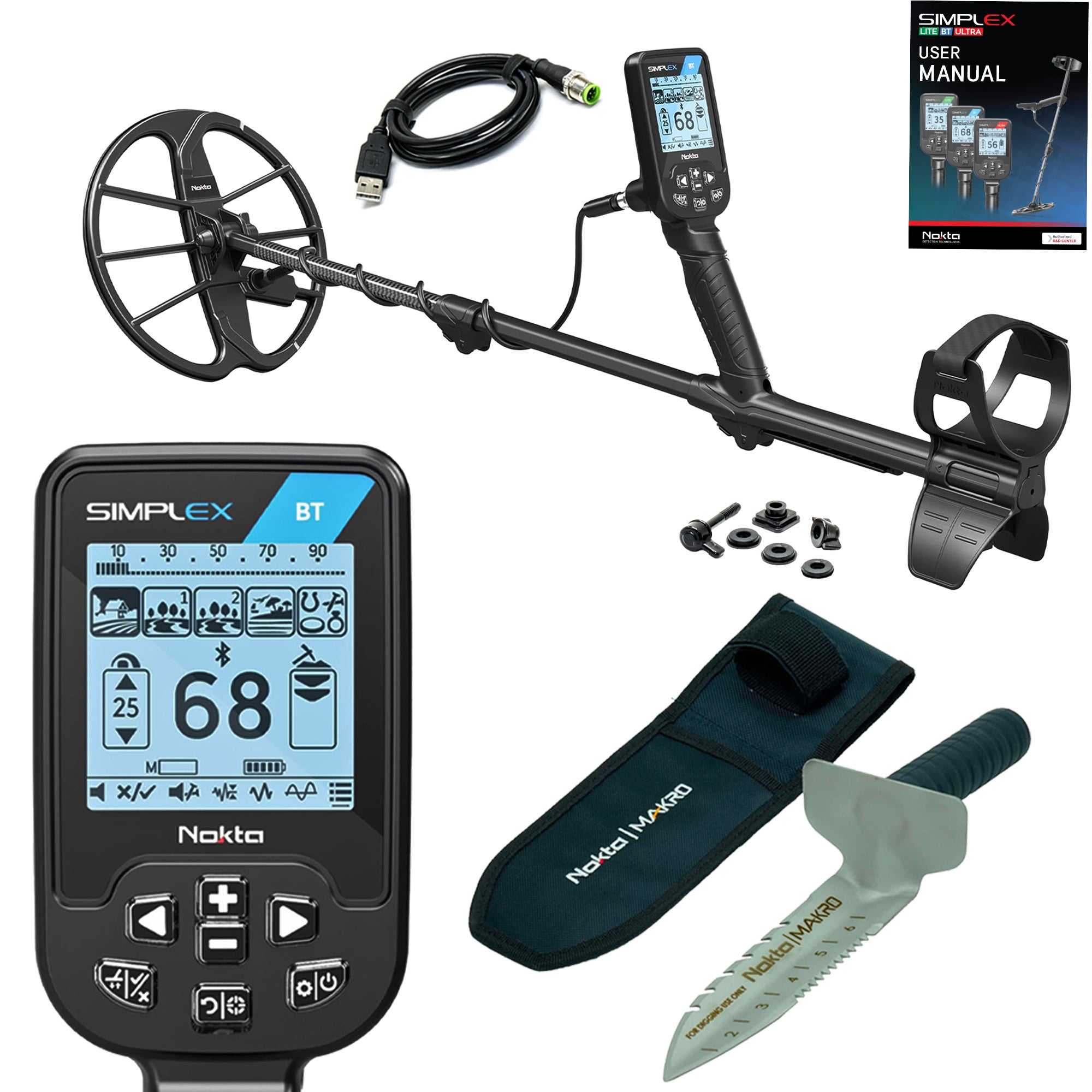 Nokta Simplex BT Waterproof Metal Detector with 11