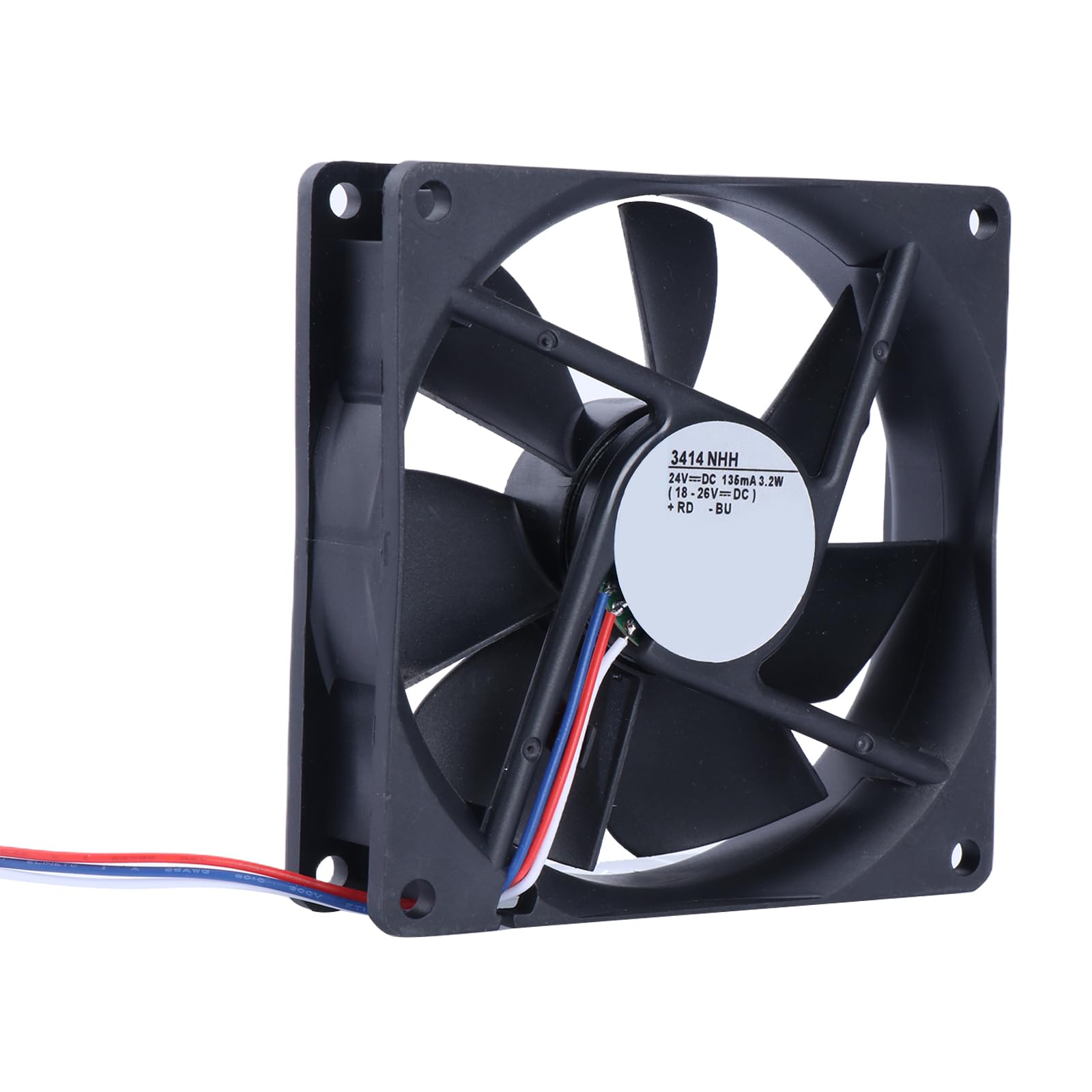 JONbinbkl 24V 3.2W 3-Pin 9cm Inverter Cooling Fan - High Performance 3414NHH Model (9x9x2.5cm, 135mA) for Power Inverters - Perfect for Home, RV, and Solar Power Systems Cooling